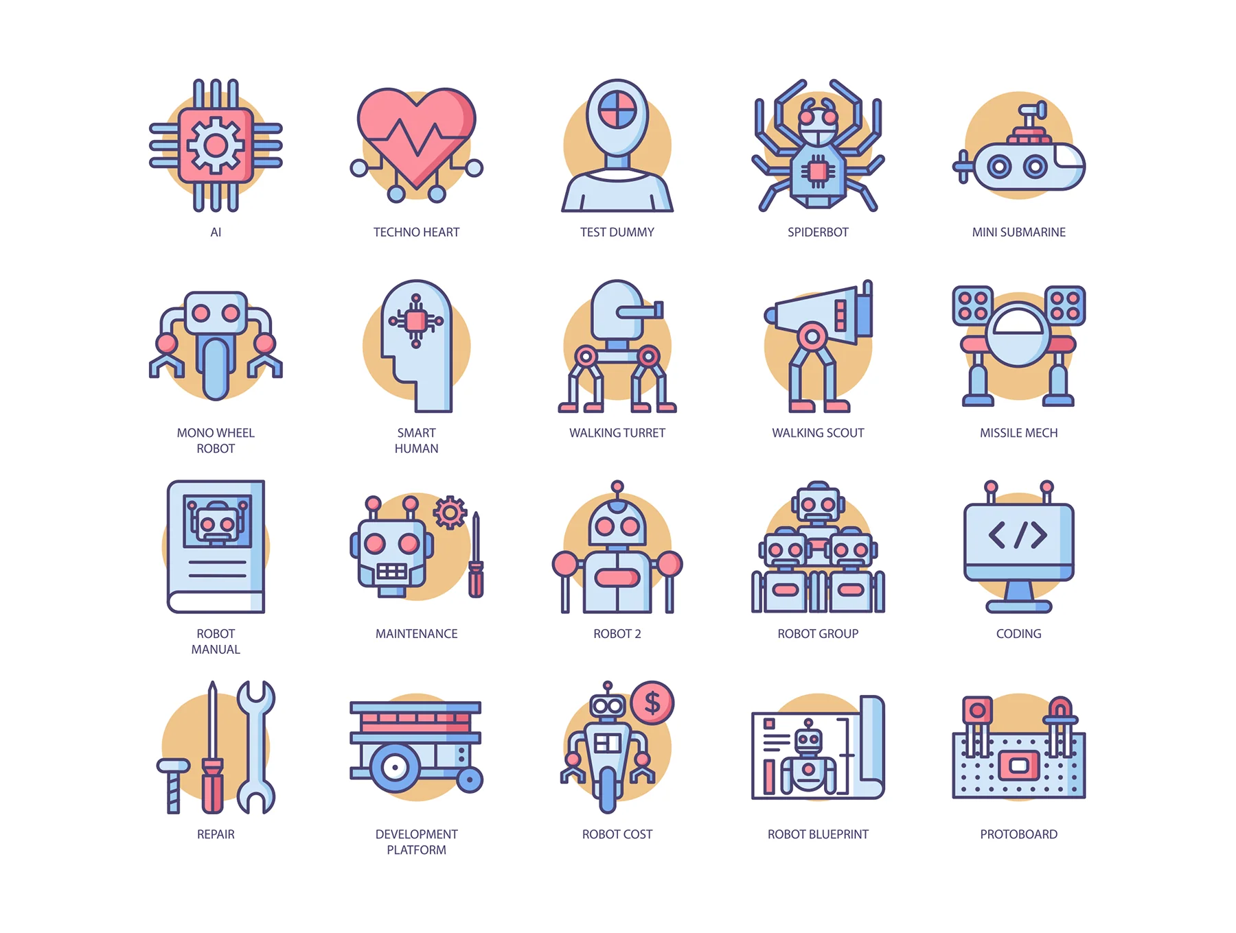 71 Robotic Icons | Butterscotch Series 5