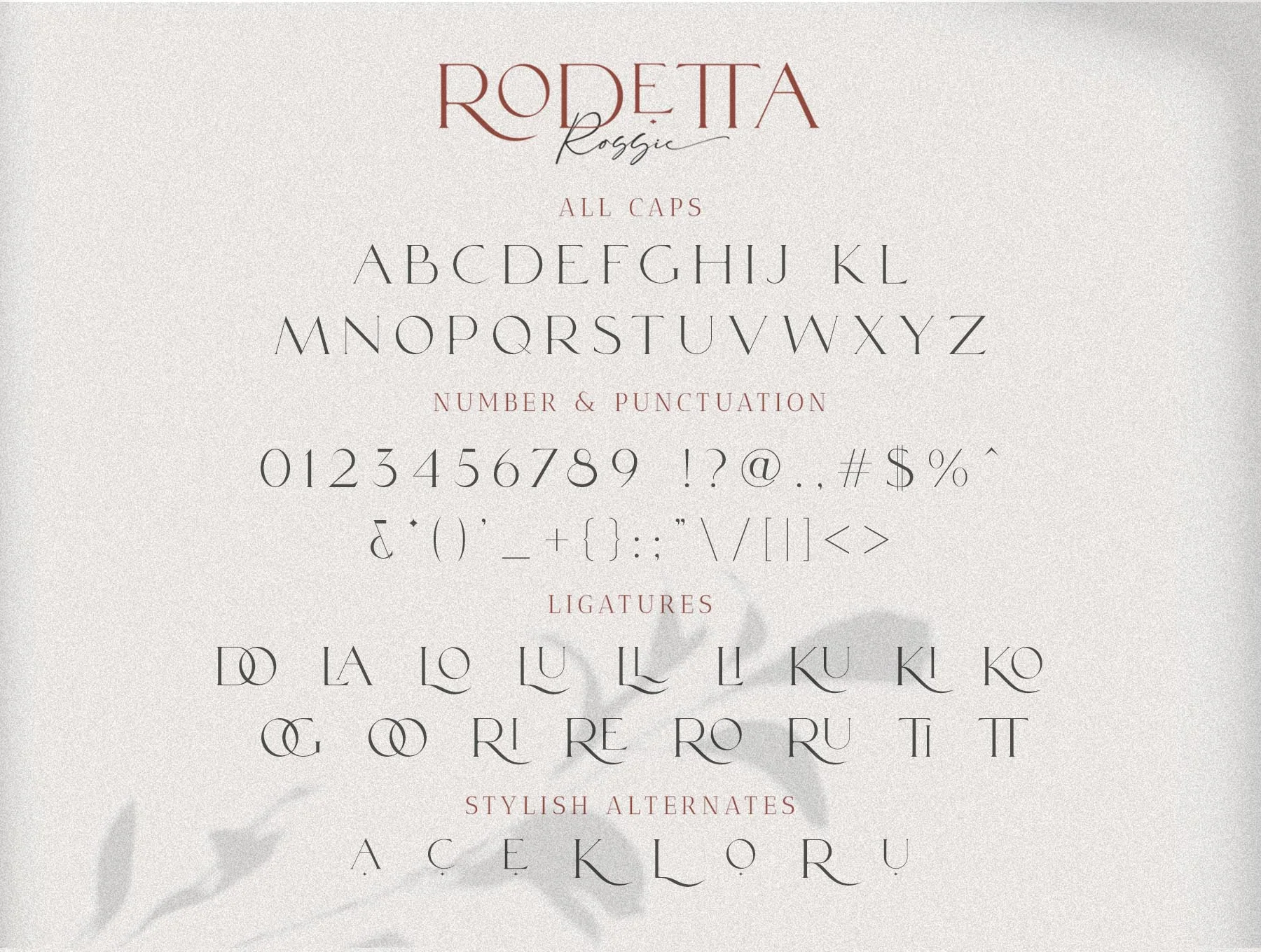 Rodetta Rossie Font Duo + Logos 15