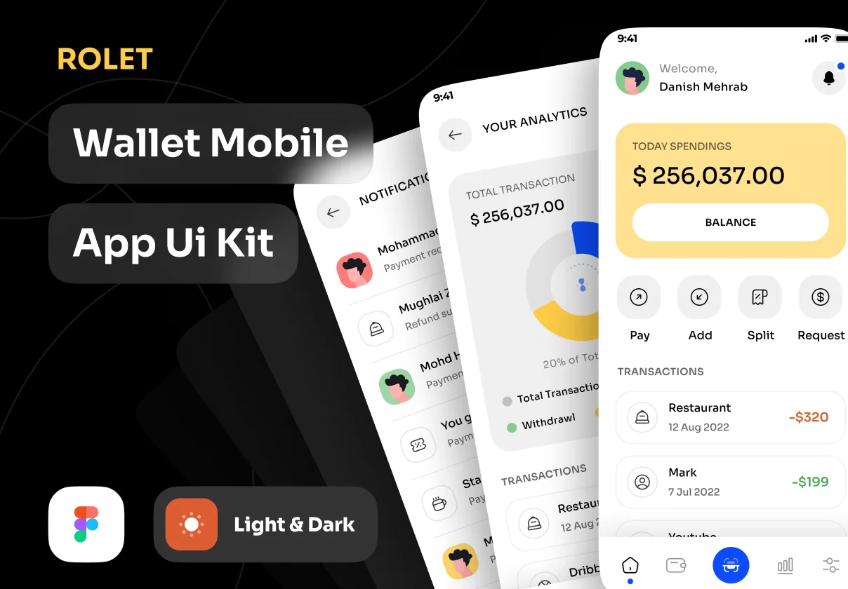 Rolet Wallet & Finance App ui kit
