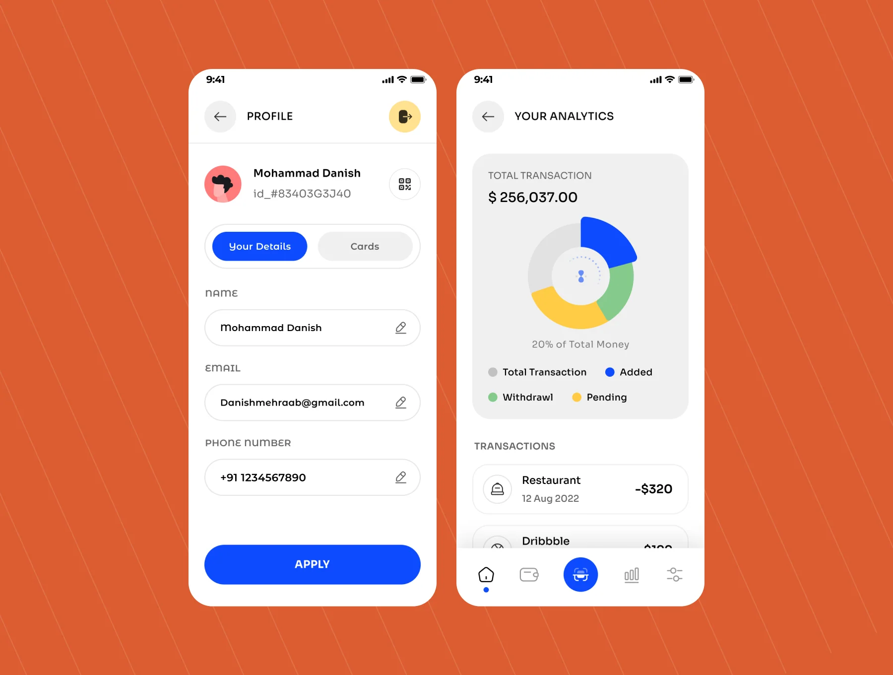 Rolet Wallet & Finance App ui kit 5