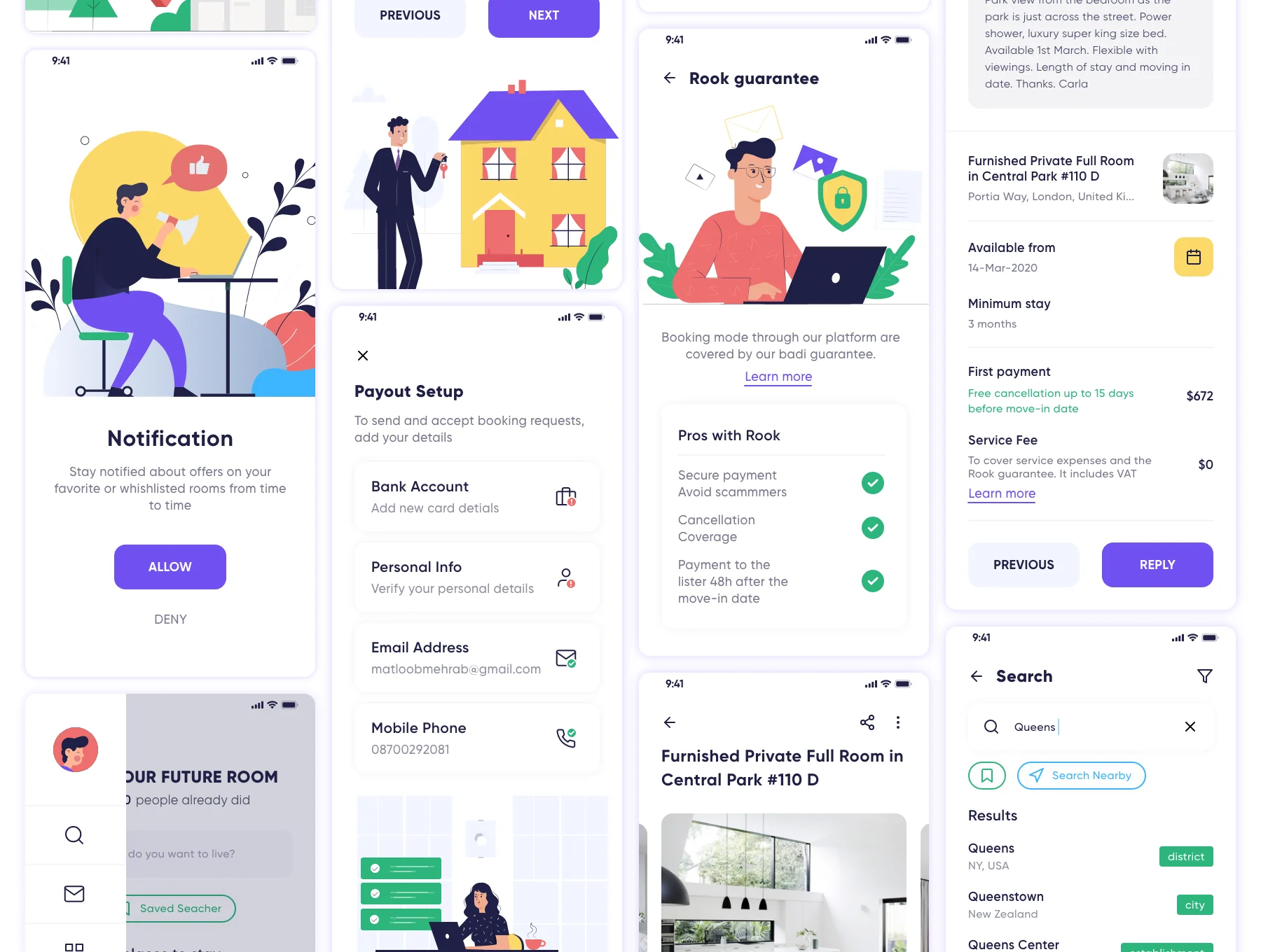 Rook - Room Booking and Real-Estate App UI Kit 3
