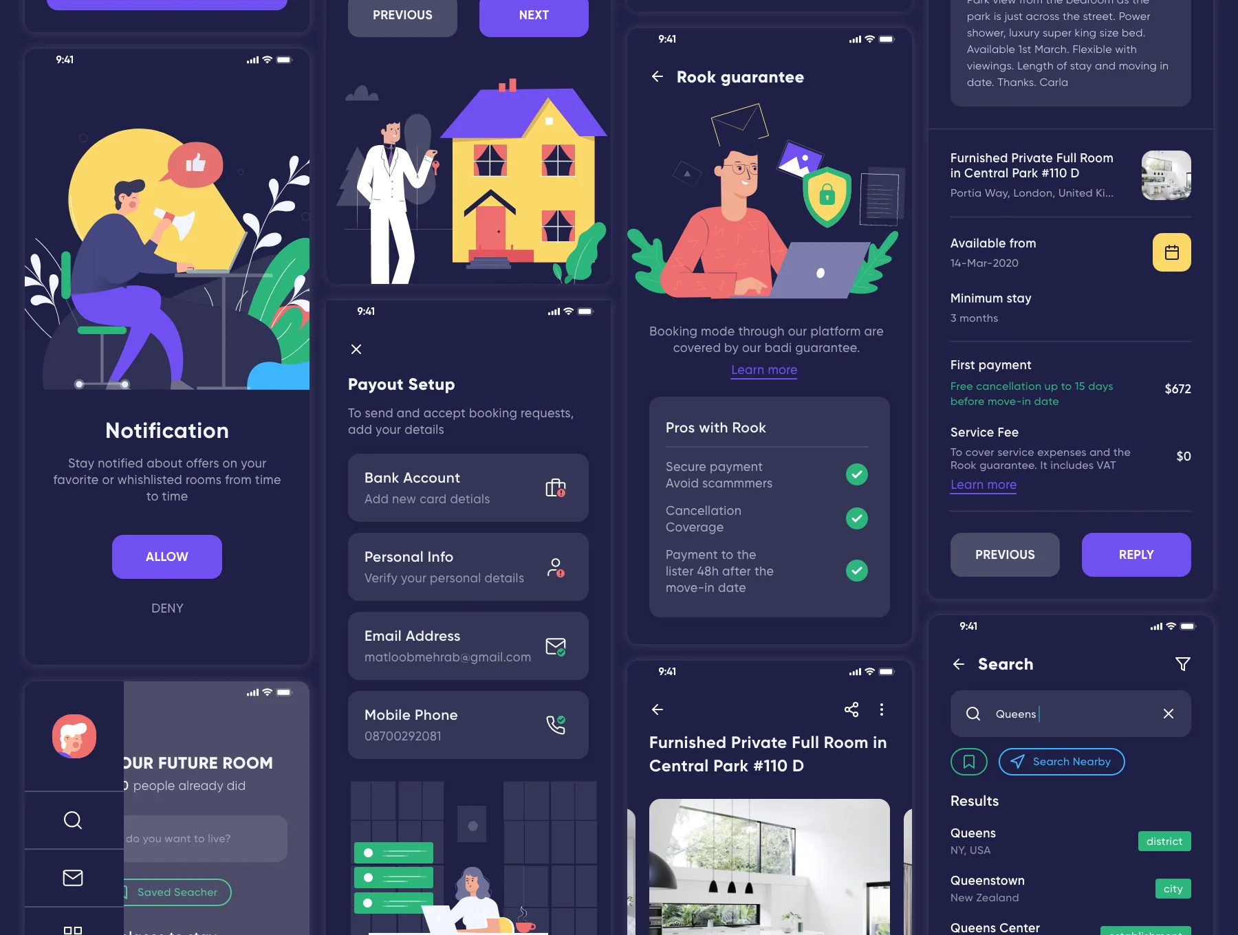 Rook - Room Booking and Real-Estate App UI Kit 4