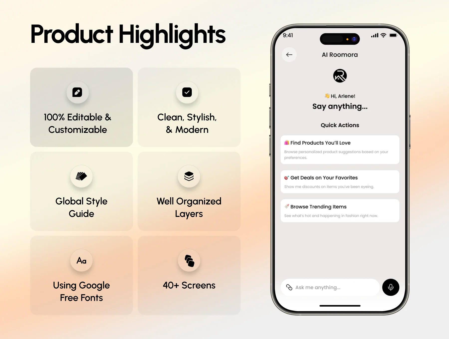 Roomora - AI Furniture Store Ecommerce Mobile App UI Kit 2