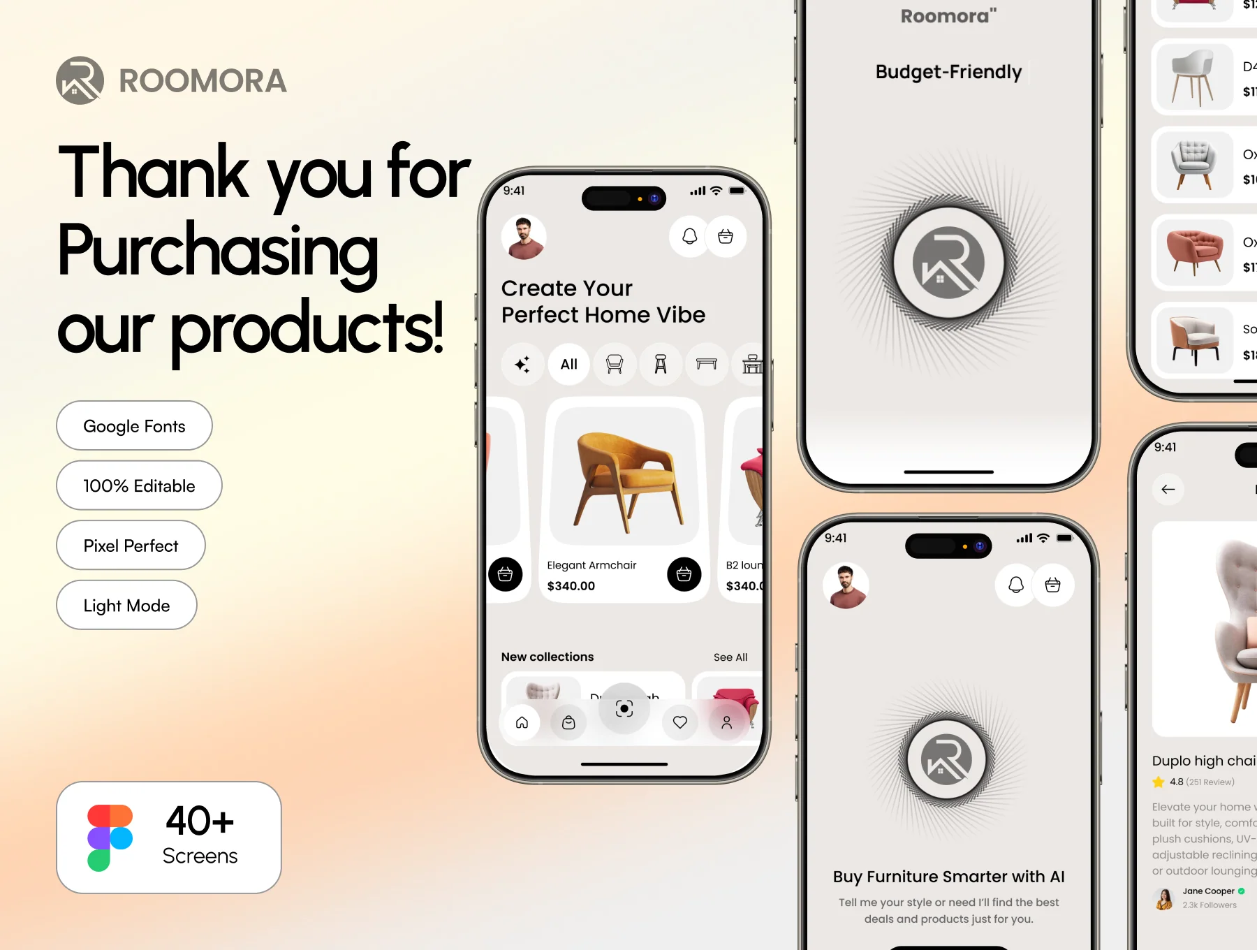 Roomora - AI Furniture Store Ecommerce Mobile App UI Kit 6
