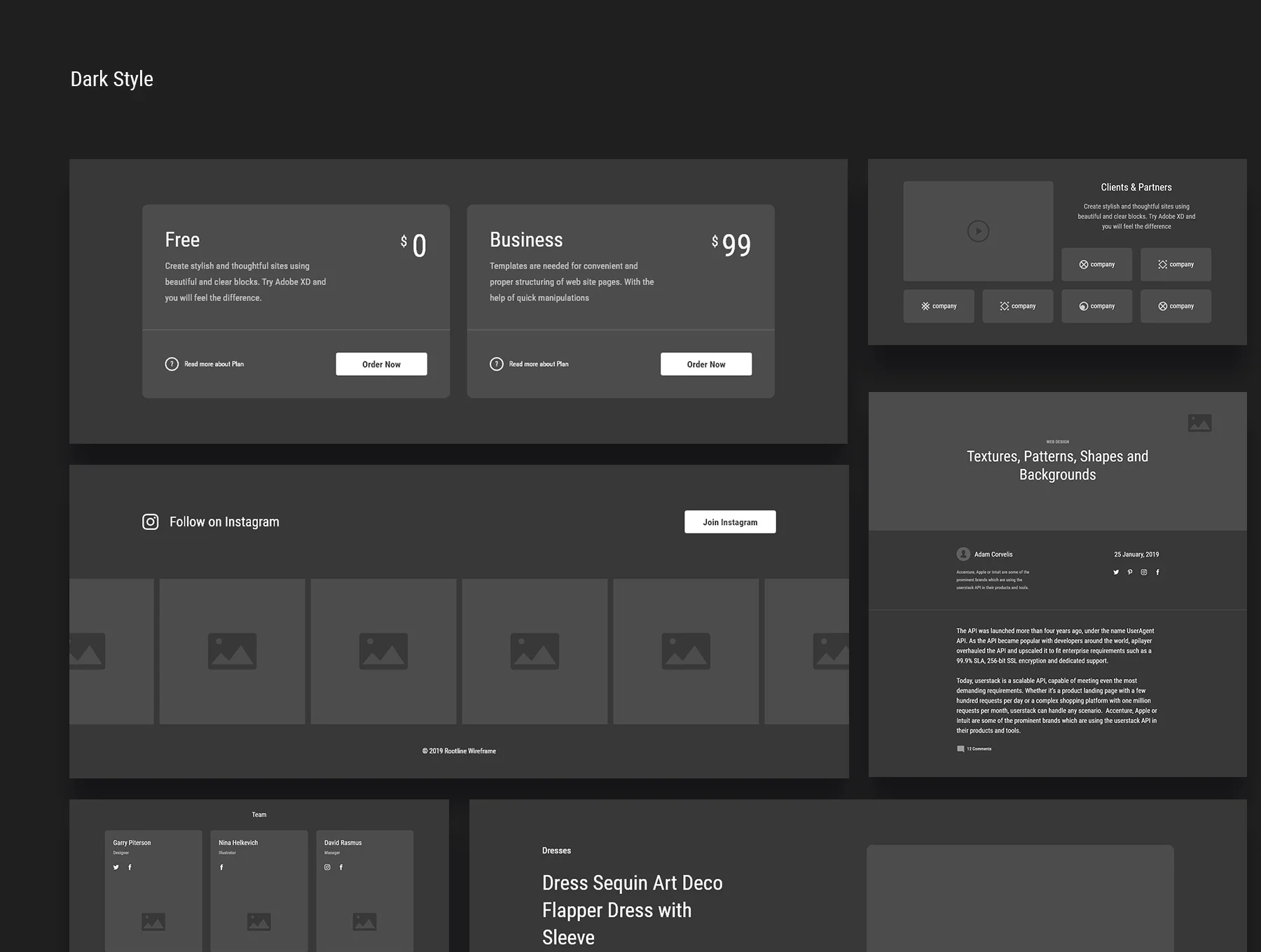 Rootline Wireframe UI Kit 8