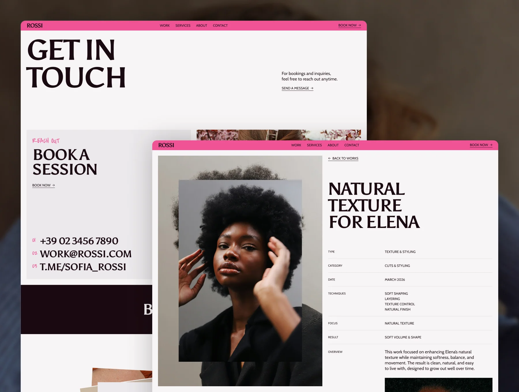 Rossi – Hairstylist Website 4