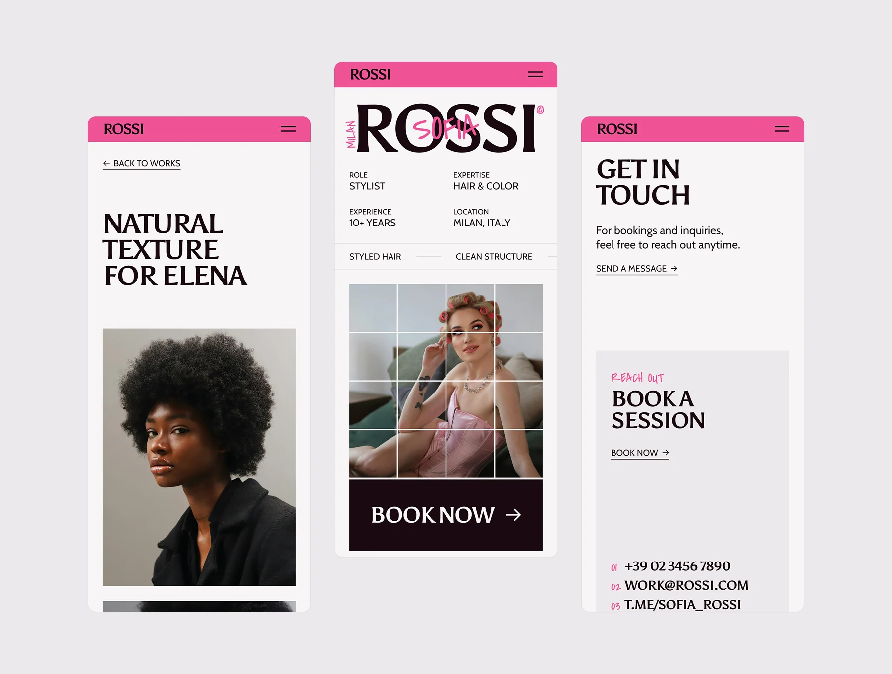 Rossi – Hairstylist Website 5