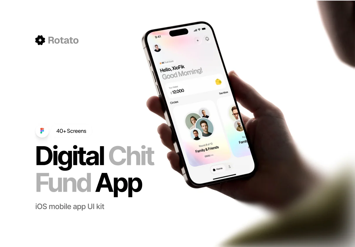 Rotato – Digital Chit Fund Fintech Mobile App UI Kit