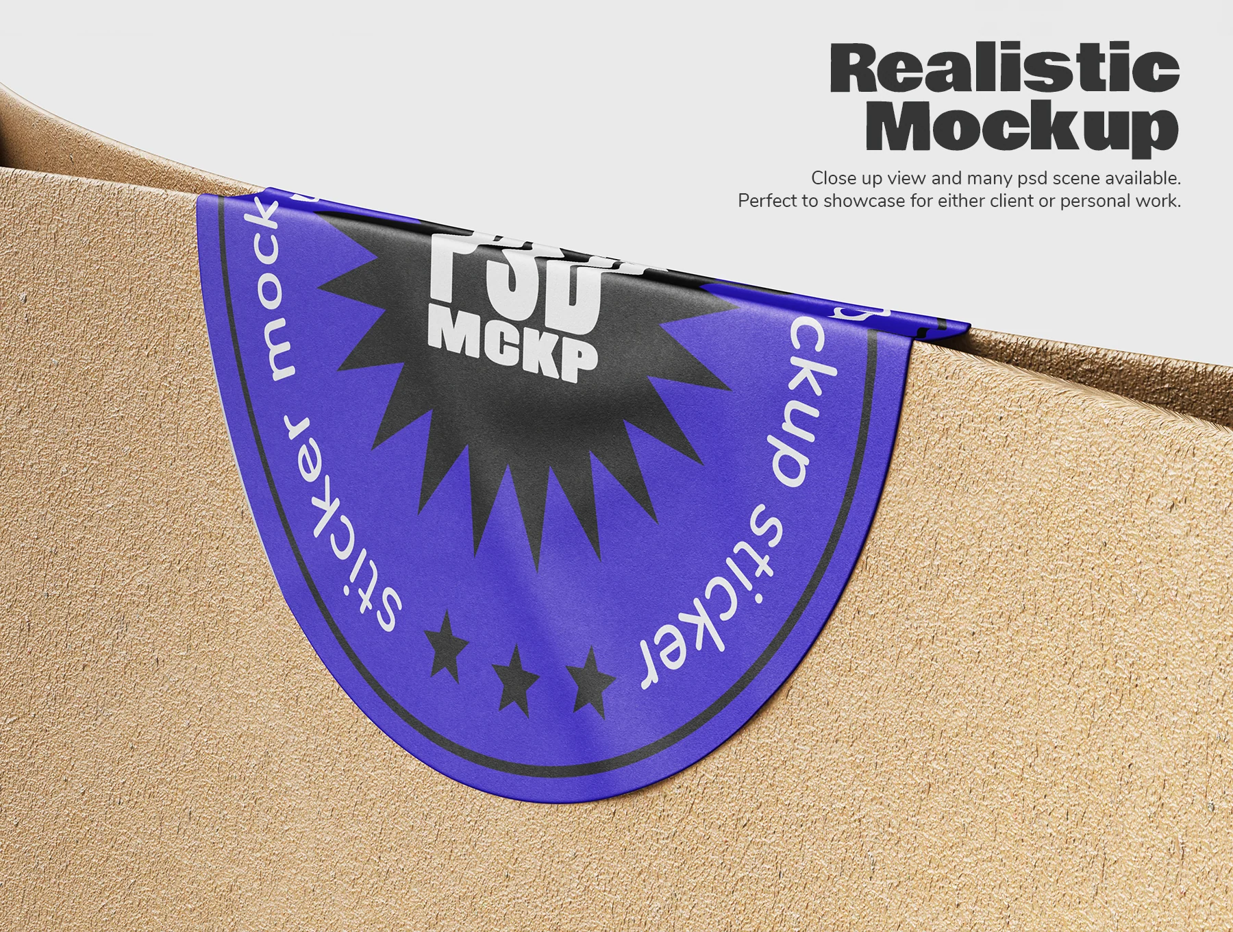 Round Sticker Label PSD Mockup Set - Seal Edition 3