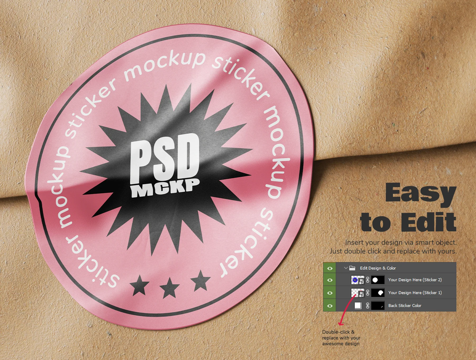 Round Sticker Label PSD Mockup Set - Seal Edition 4