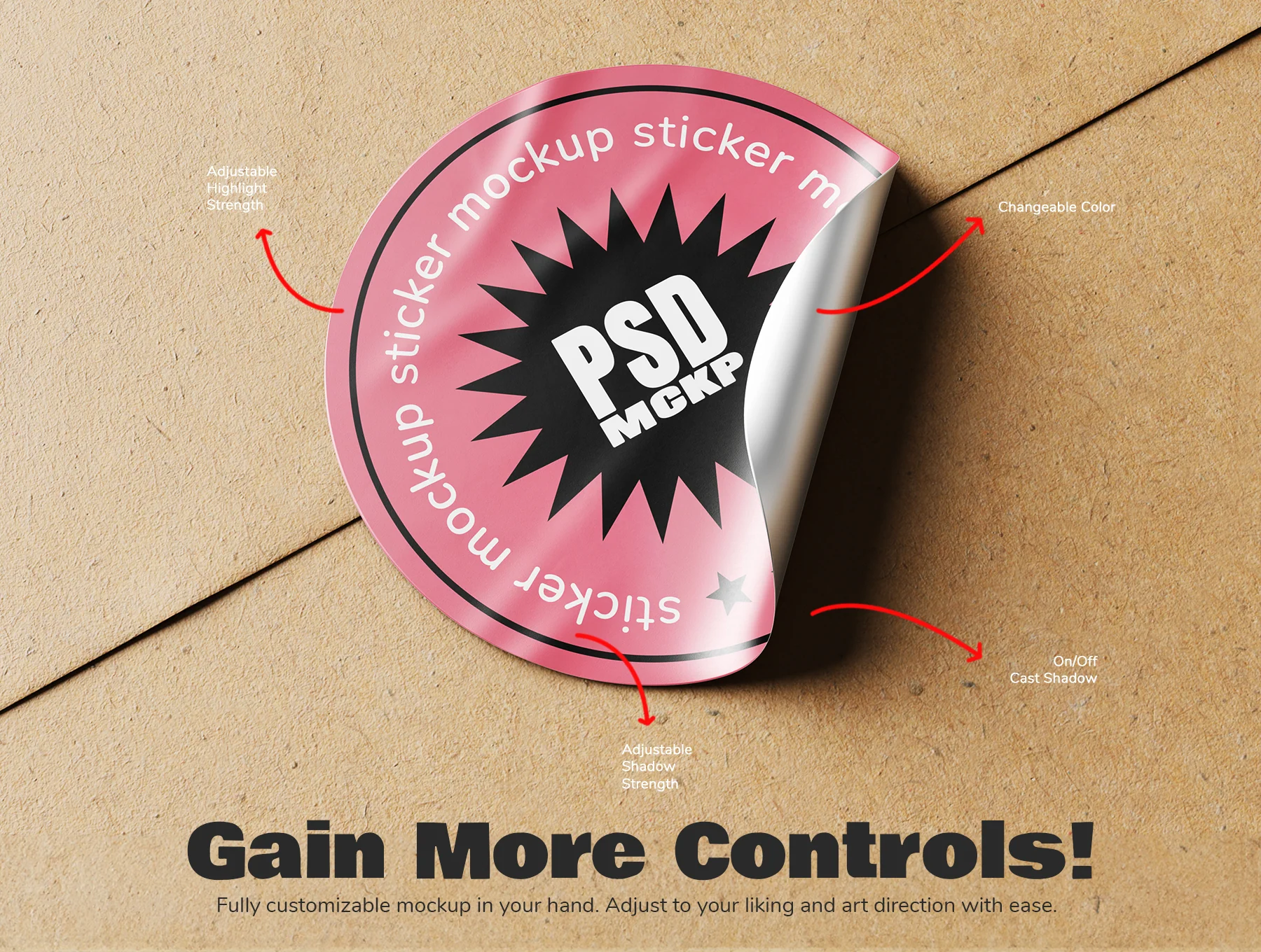Round Sticker Label PSD Mockup Set - Seal Edition 5