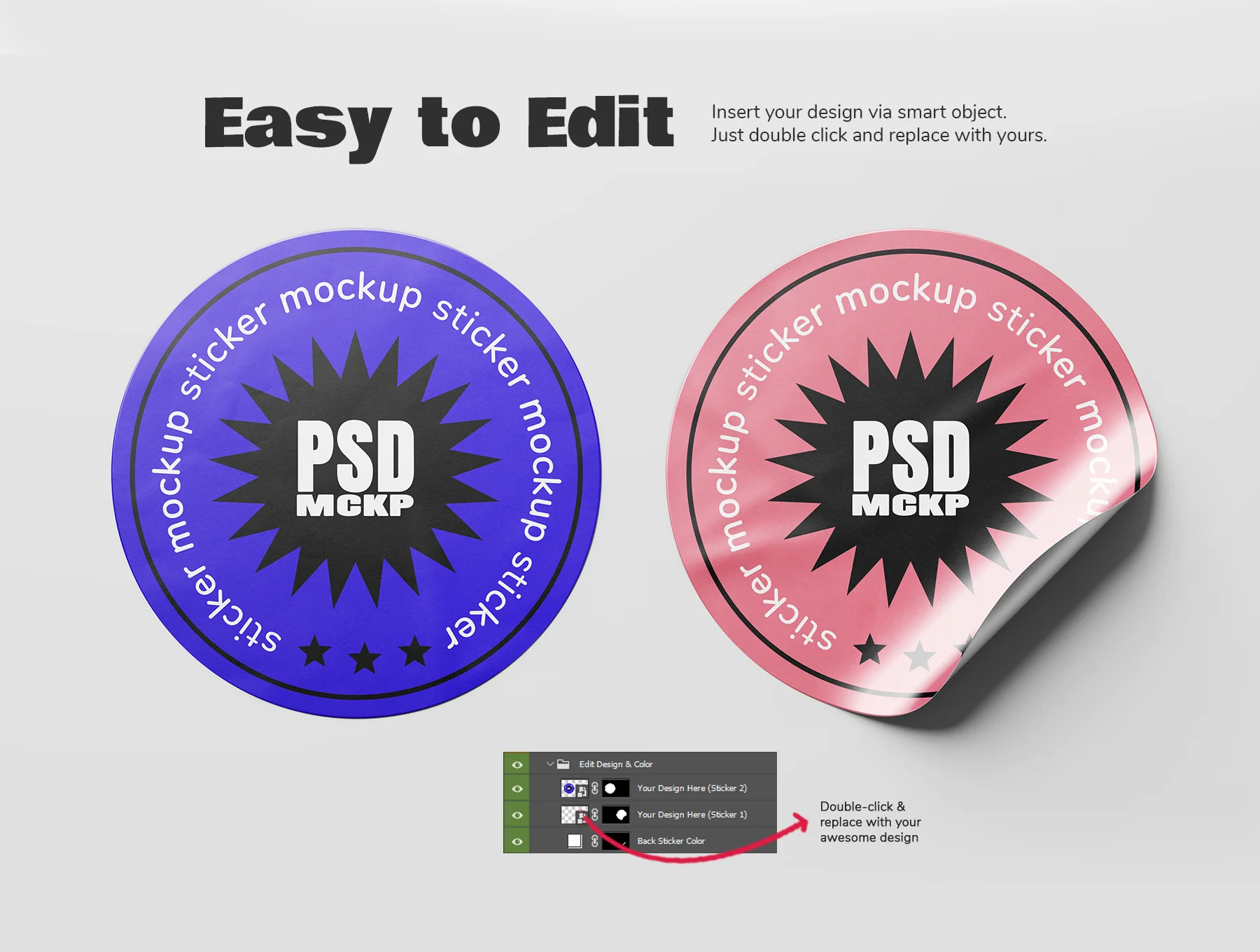 Round Sticker Label PSD Mockup Set - Vol. 01 3