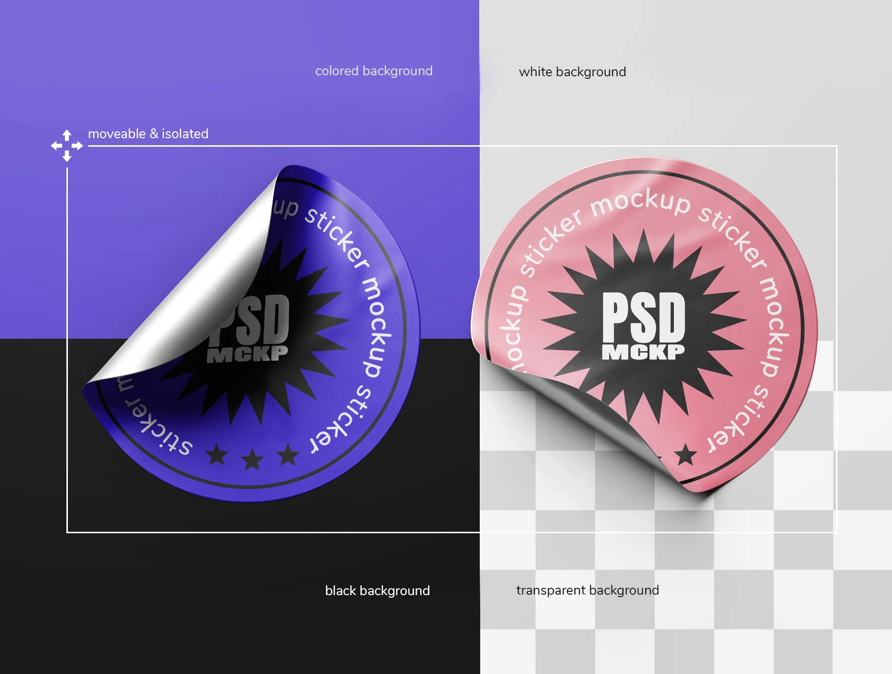 Round Sticker Label PSD Mockup Set - Vol. 01 6