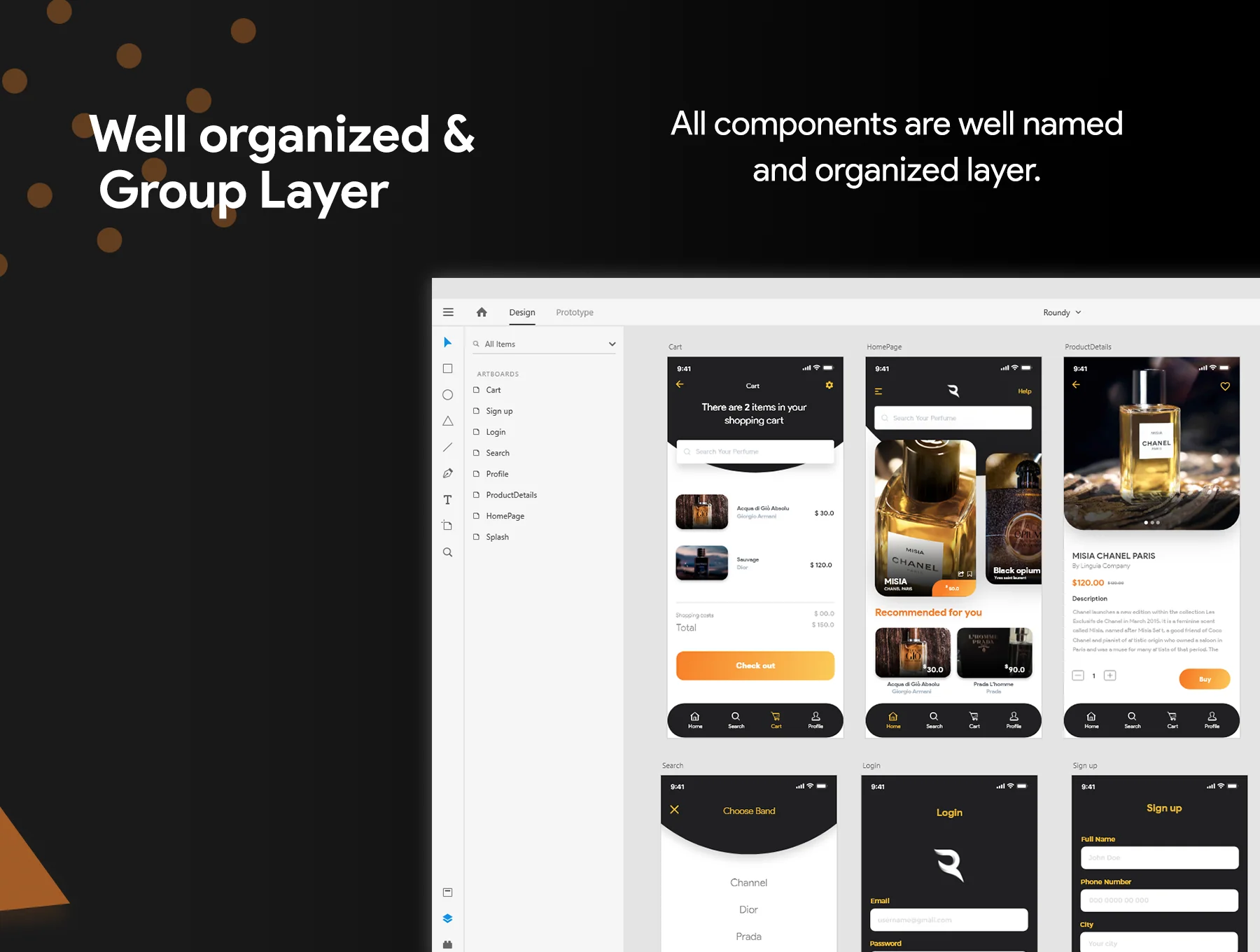 Roundy Perfume Shop App UI Kit 3
