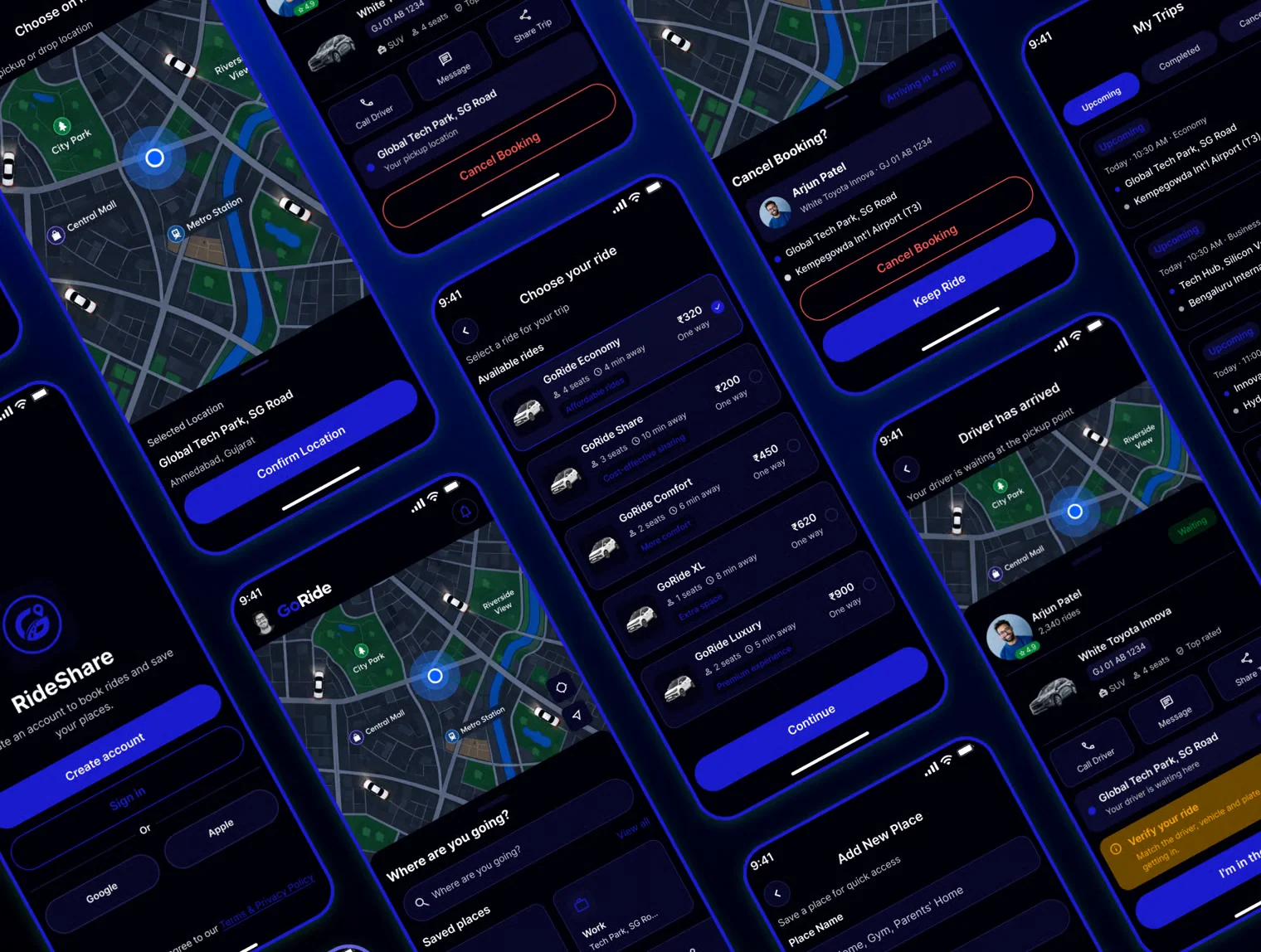 Rovio — Ride Sharing Mobile UI Kit 2