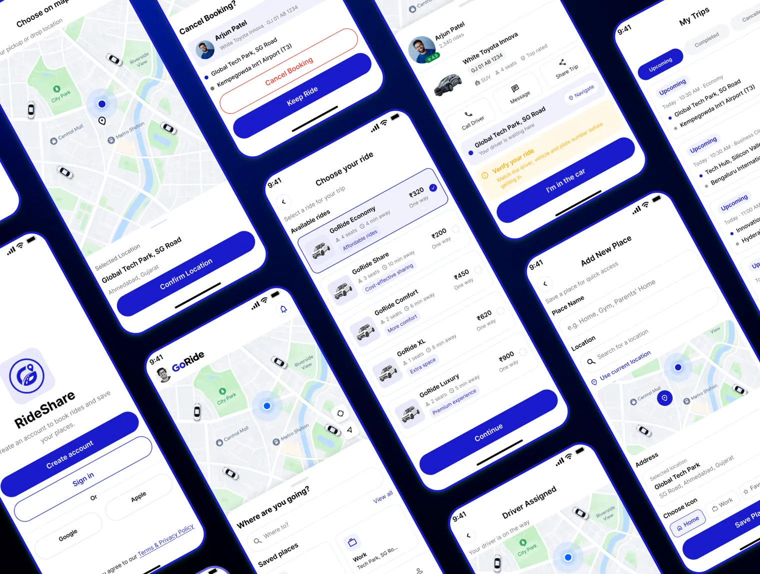 Rovio — Ride Sharing Mobile UI Kit 3