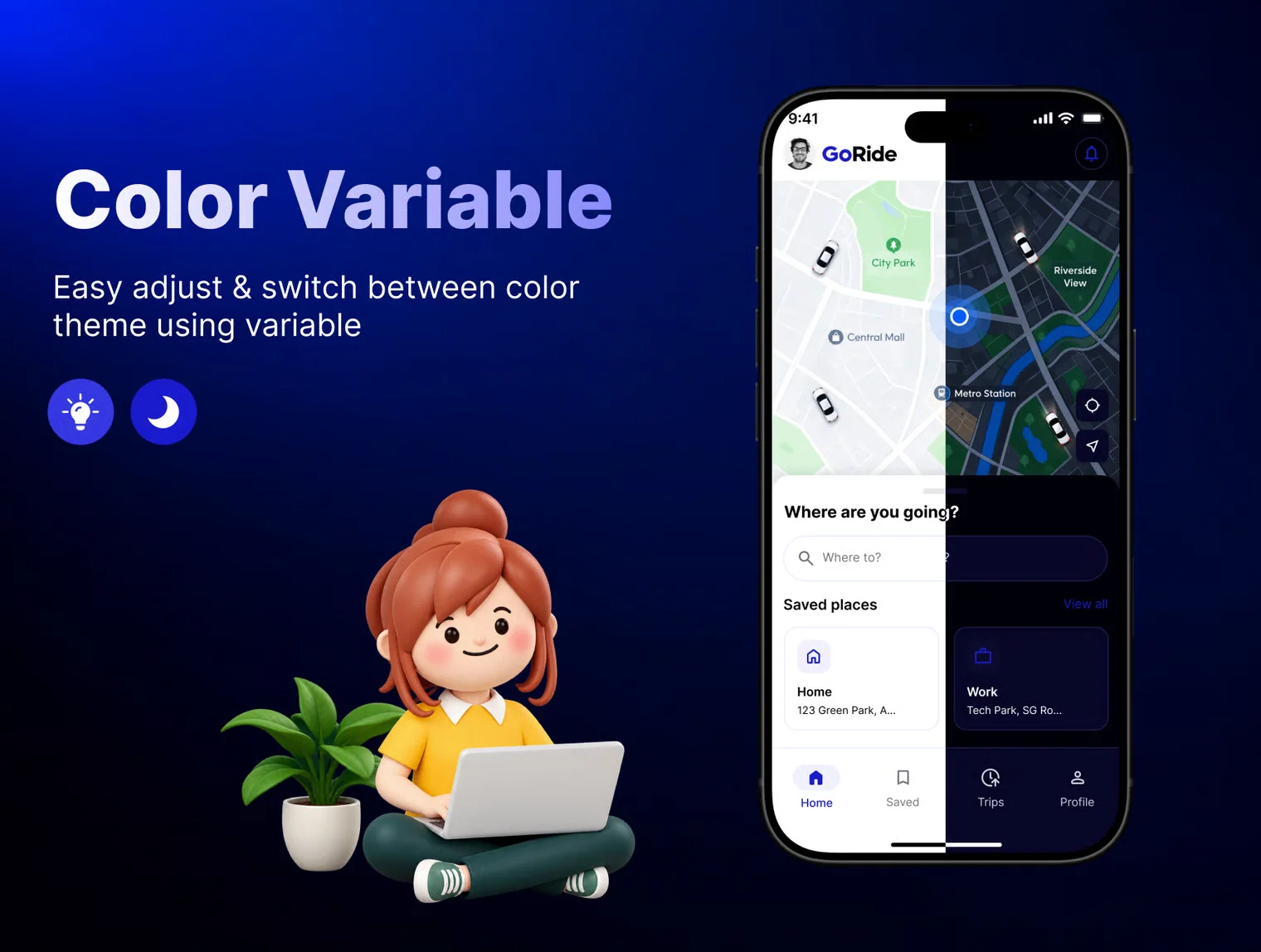 Rovio — Ride Sharing Mobile UI Kit 5