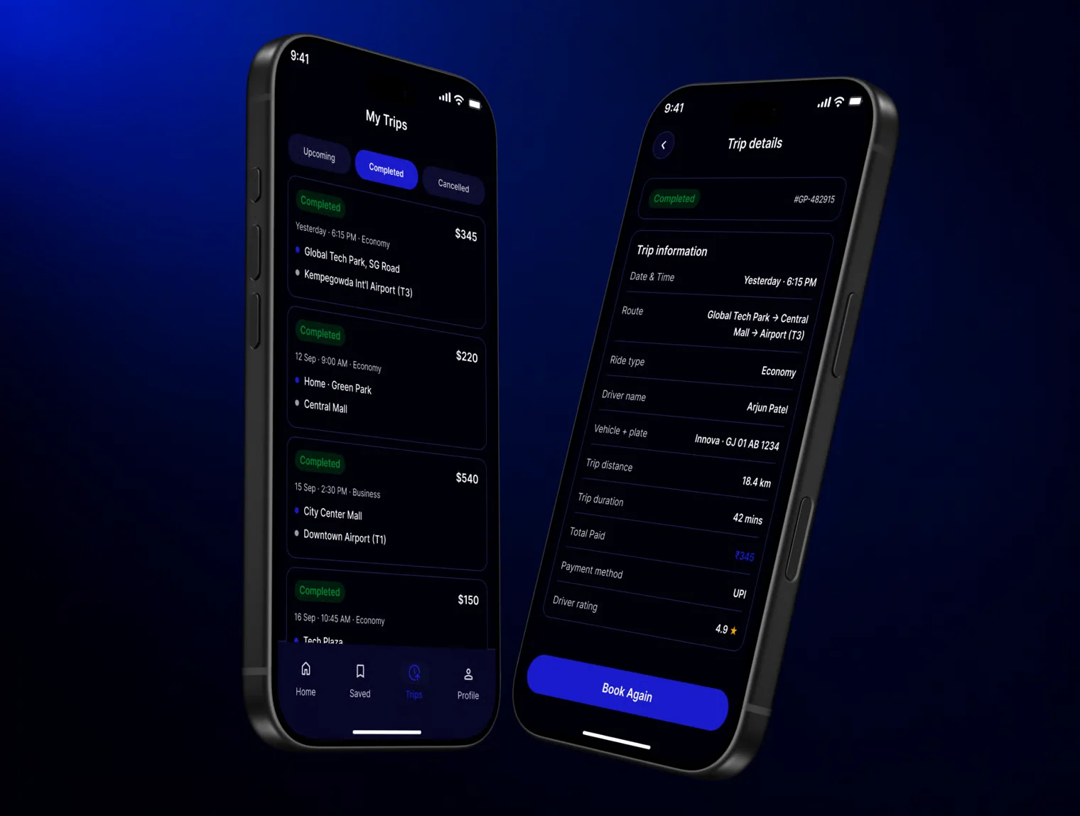 Rovio — Ride Sharing Mobile UI Kit 7