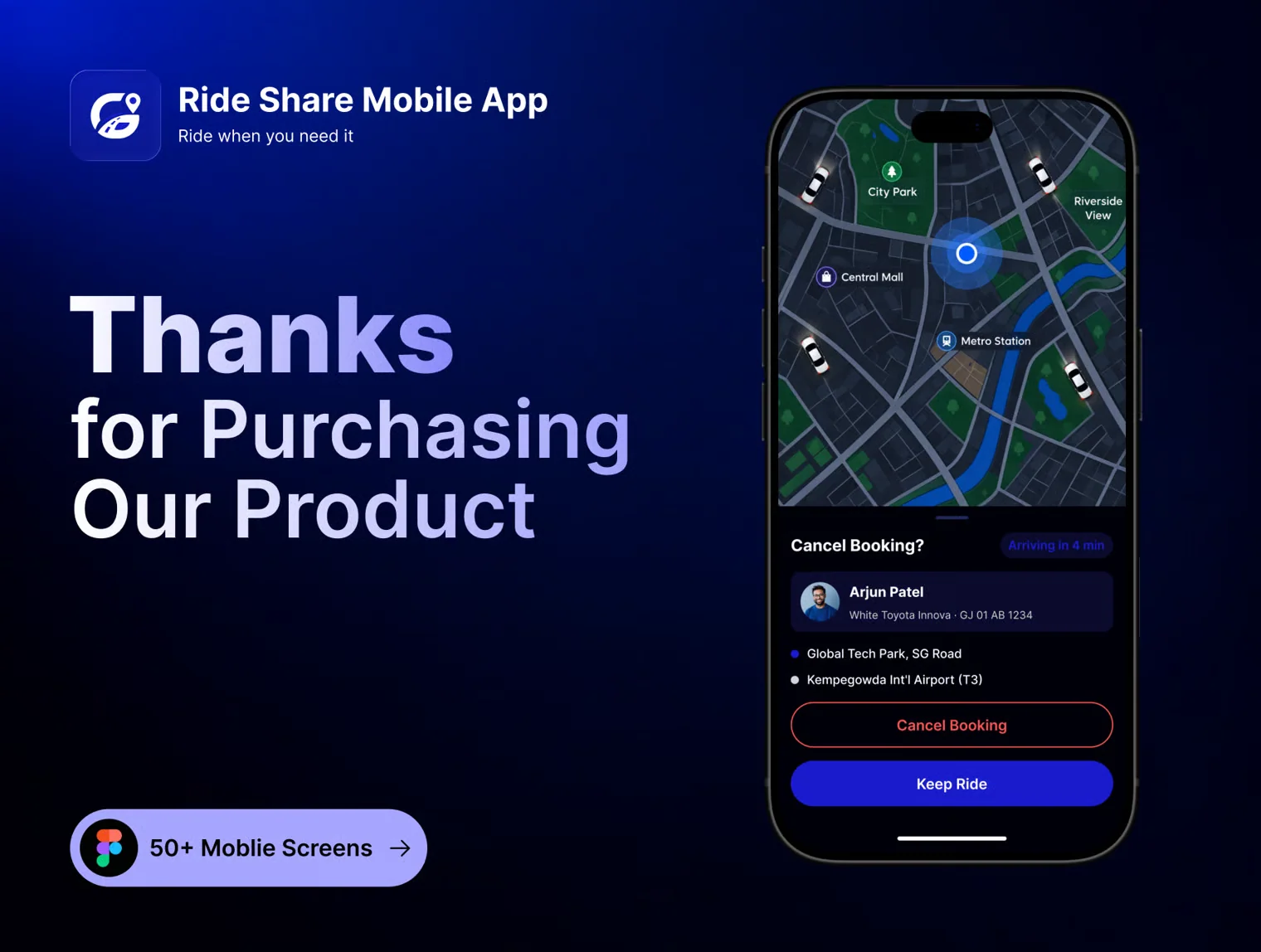 Rovio — Ride Sharing Mobile UI Kit 8