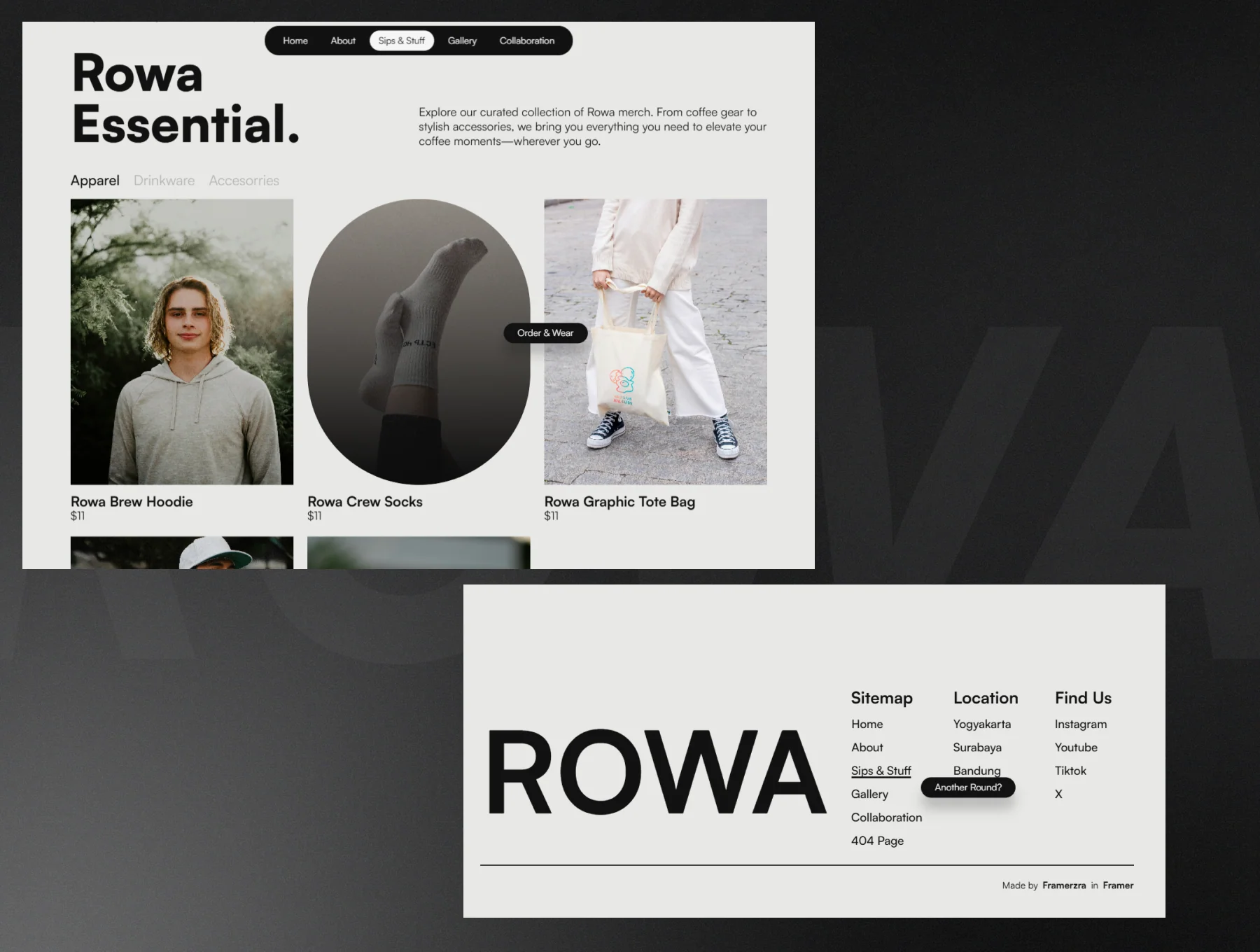 ROWA-Framer Minimalist Coffee Shop Template 4