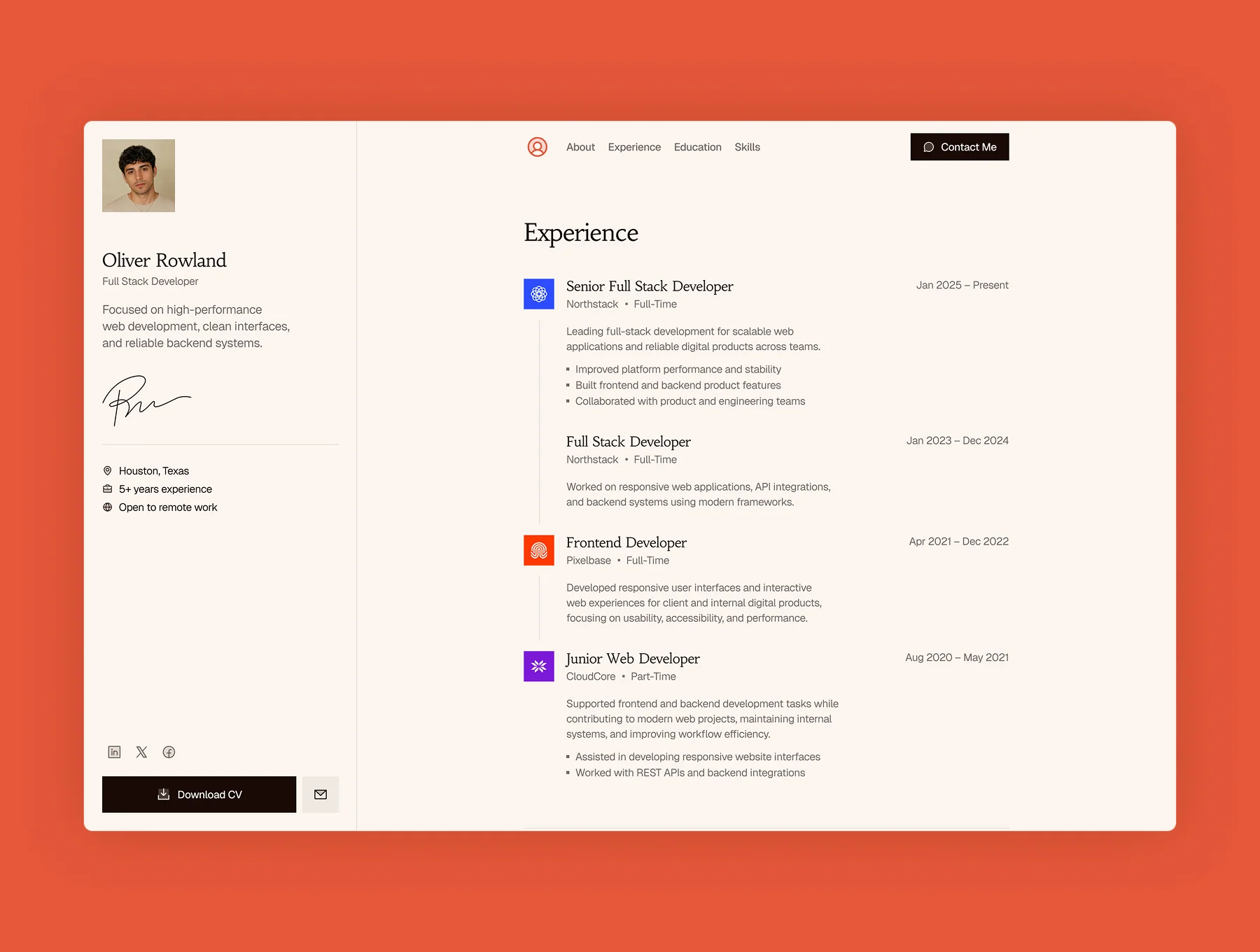 Rowland – Resume & CV 2