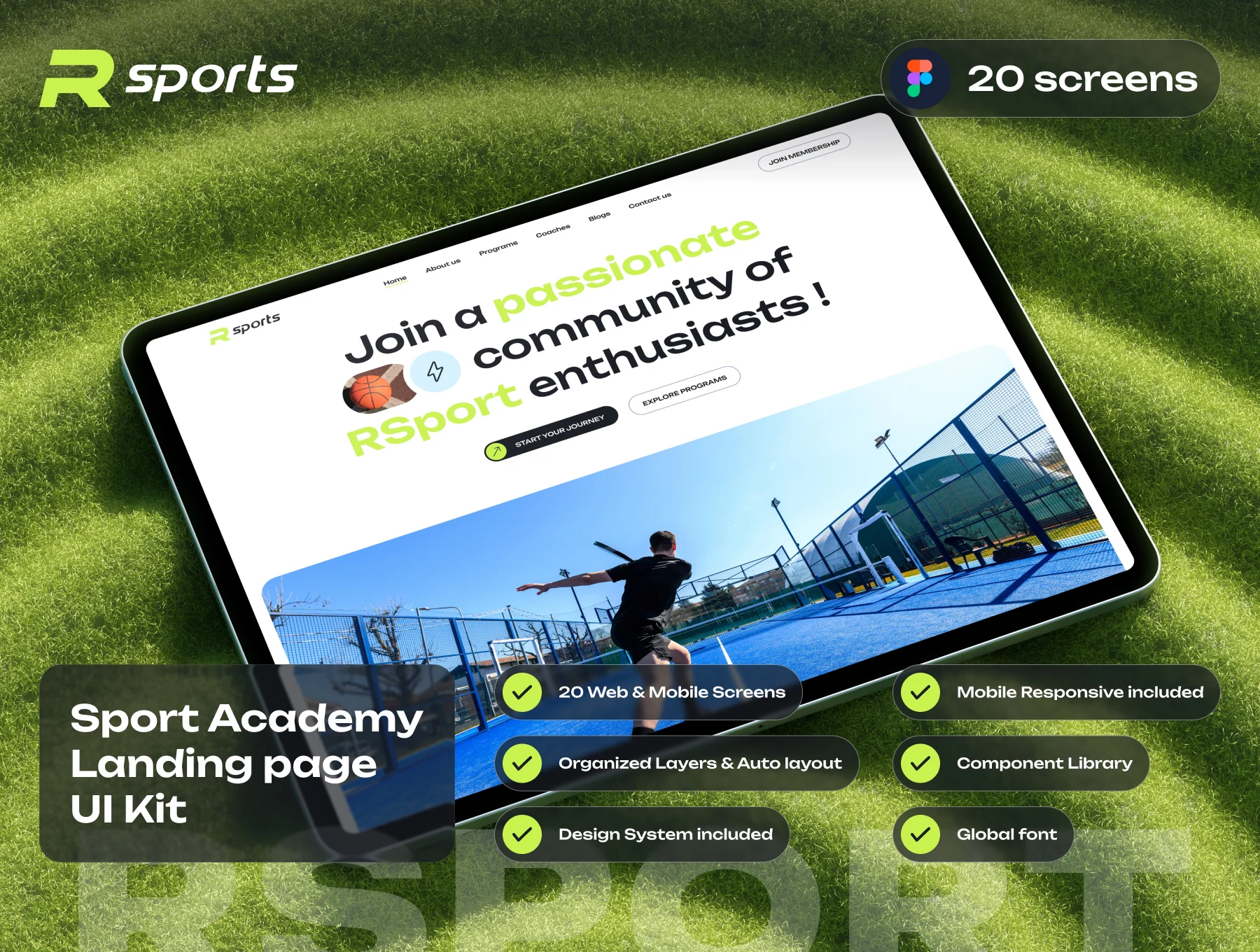 RSport - Sports Academy & Fitness Landing Page UI Kit