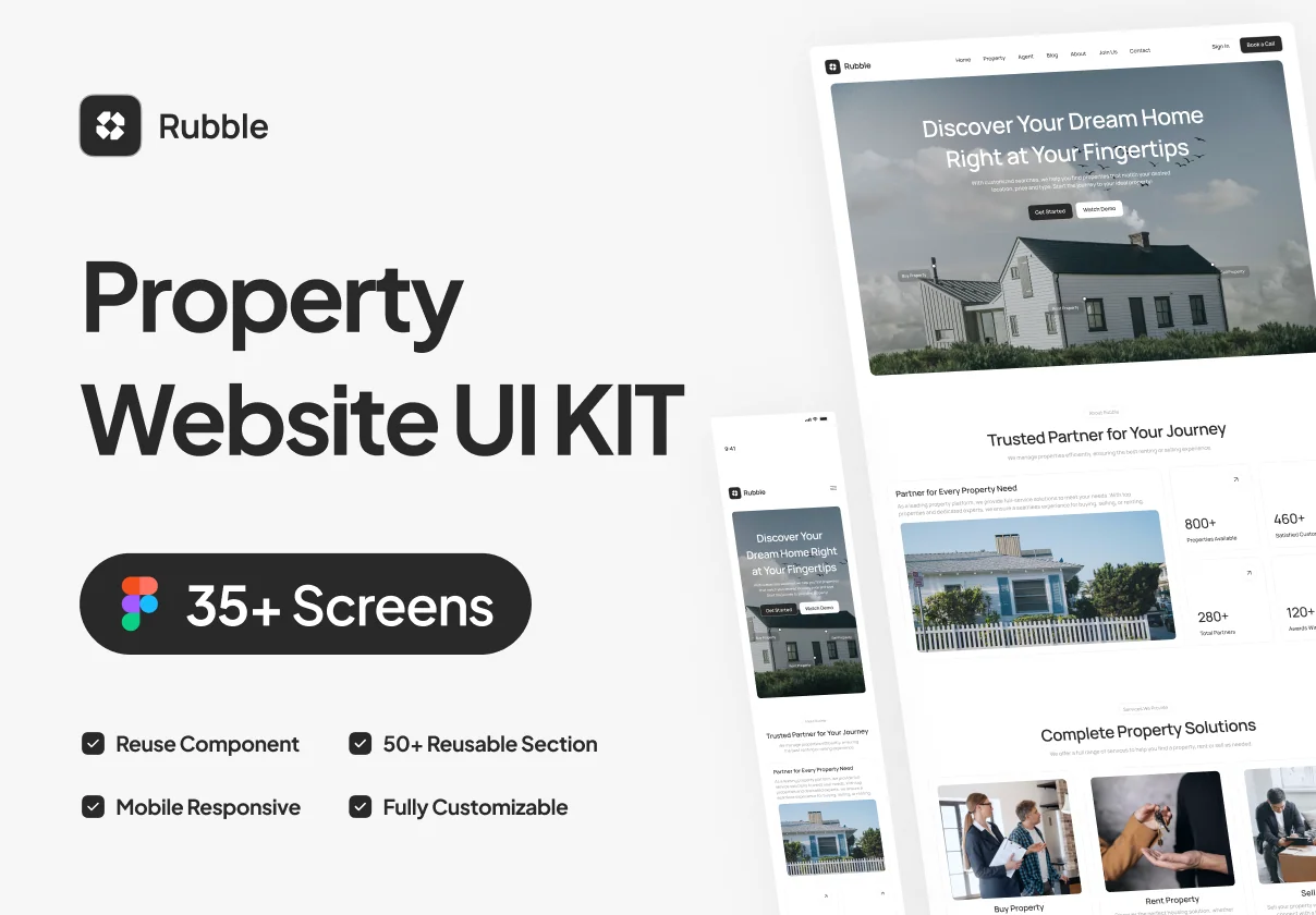 Rubble - Property Website UI Kit