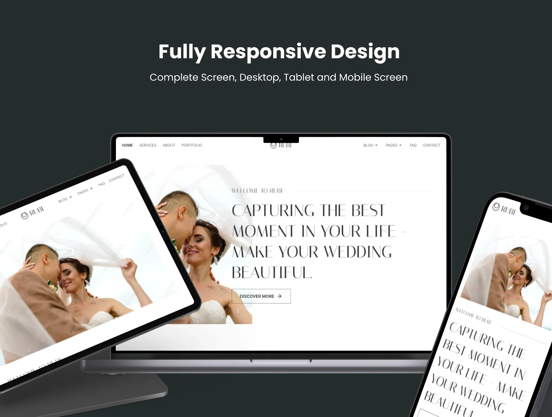 Rubi Wedding Photography Website UI Kit 2