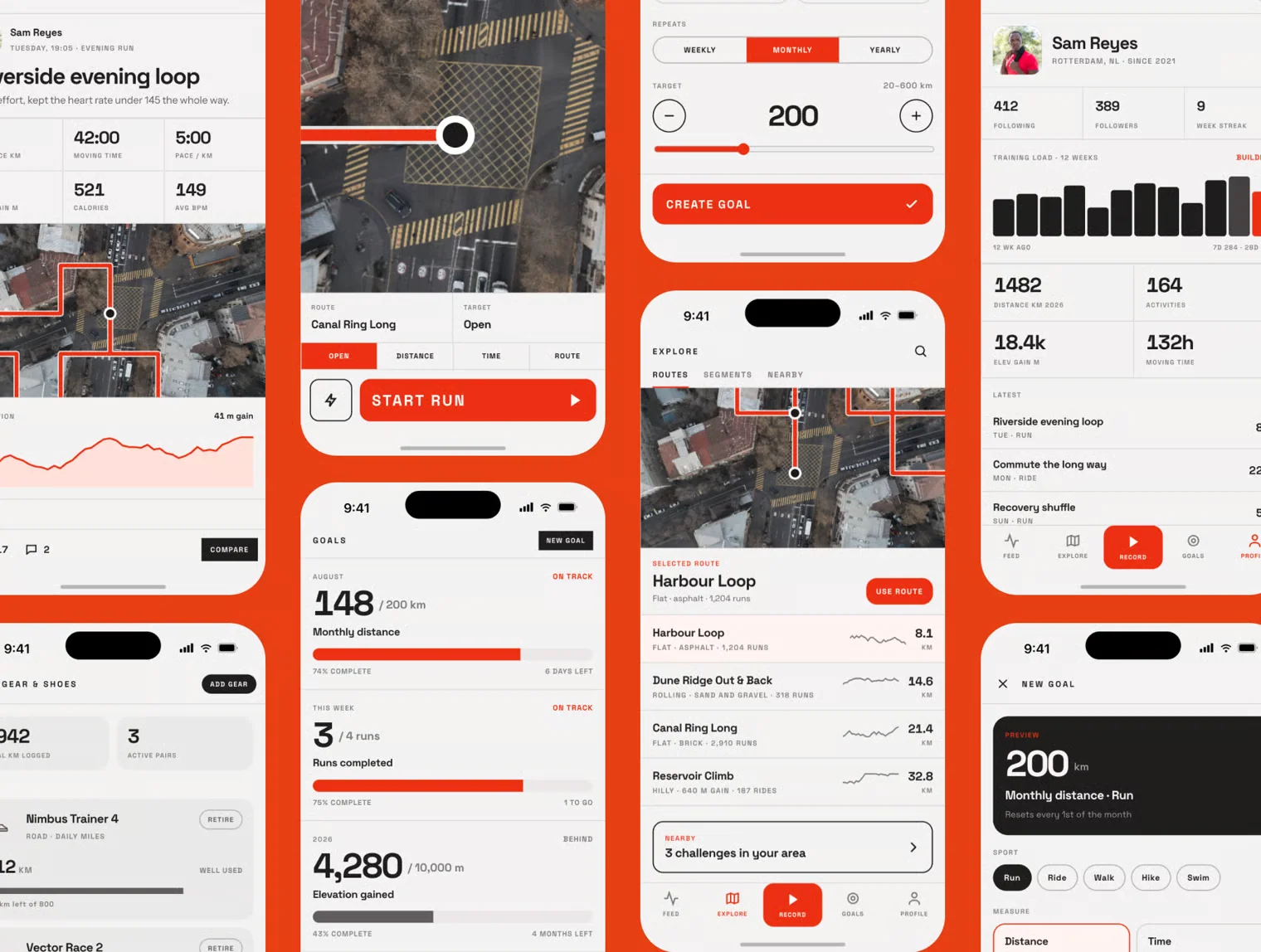 Run, Bike & Walk Tracking Mobile App UI Kit 2