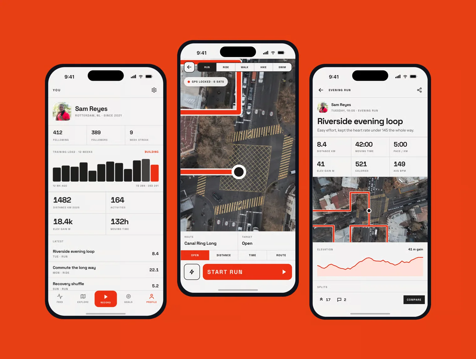 Run, Bike & Walk Tracking Mobile App UI Kit 3