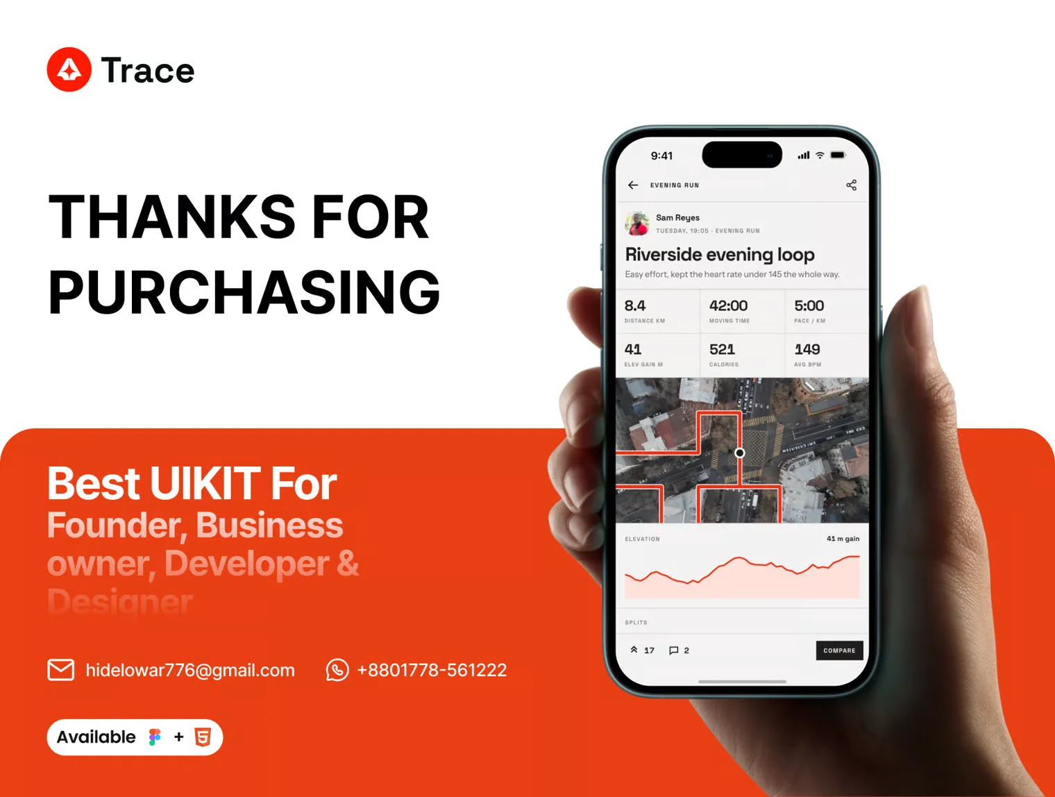 Run, Bike & Walk Tracking Mobile App UI Kit 4