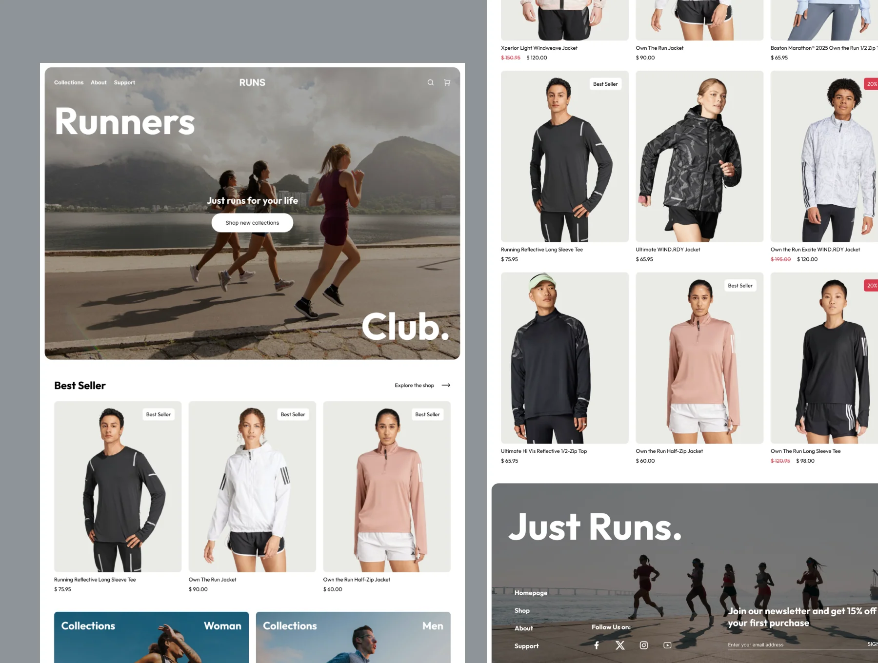 RUNS - Ecommerce Framer Template 3
