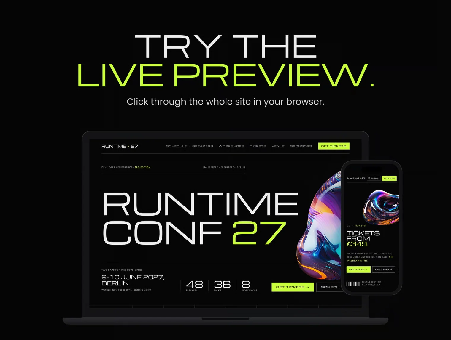 Runtime – Conference Website Template 8