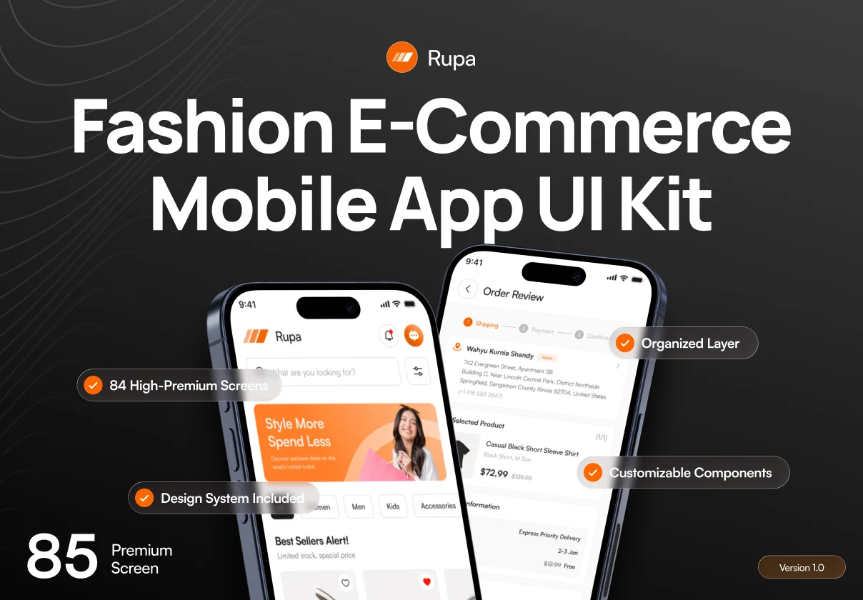 Rupa - Fashion e-Commerce App UI Kit