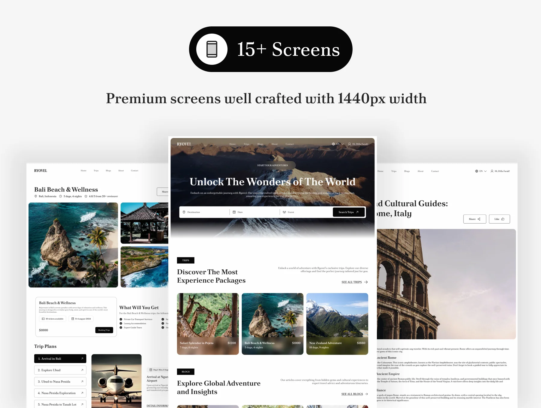 Ryovel - Travel Agency Website UI Kit 2