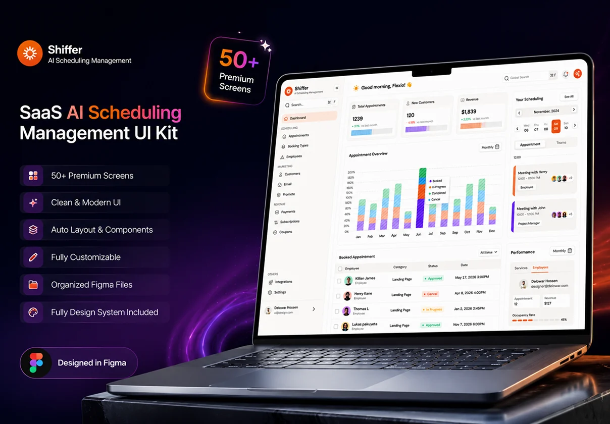 SaaS AI Scheduling Management UI Kit