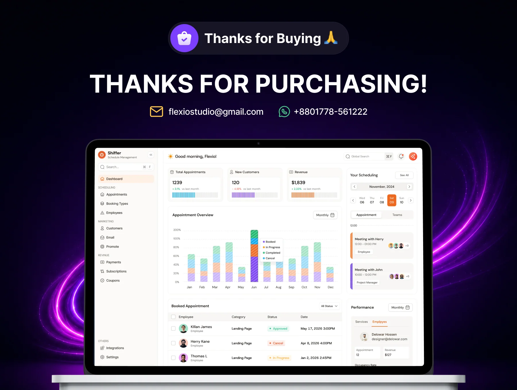 SaaS AI Scheduling Management UI Kit 6