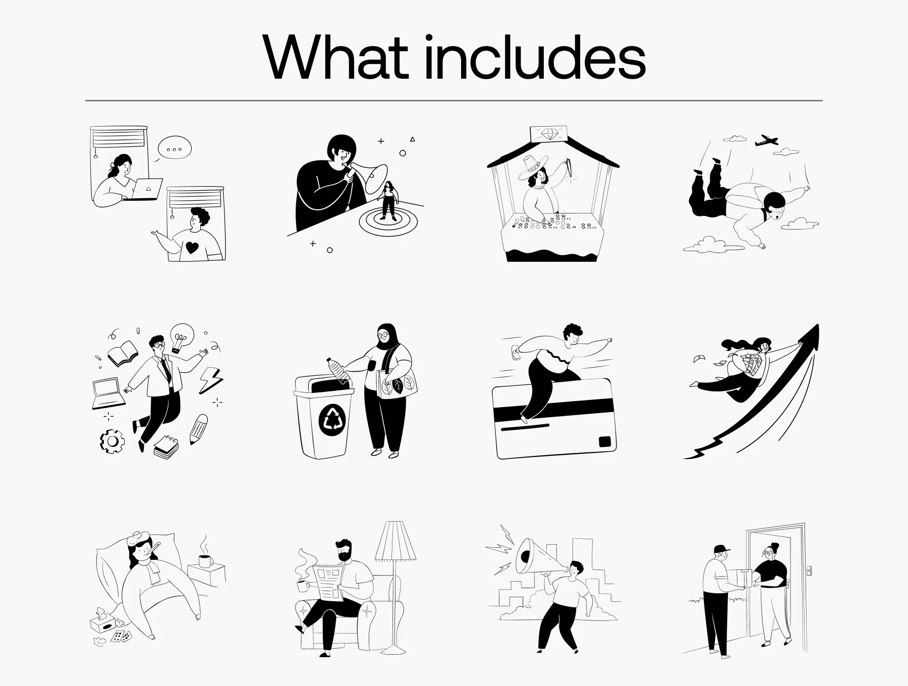 SaaS & Business Flat Line Illustration Pack (70+ Vector Illustrations) 3