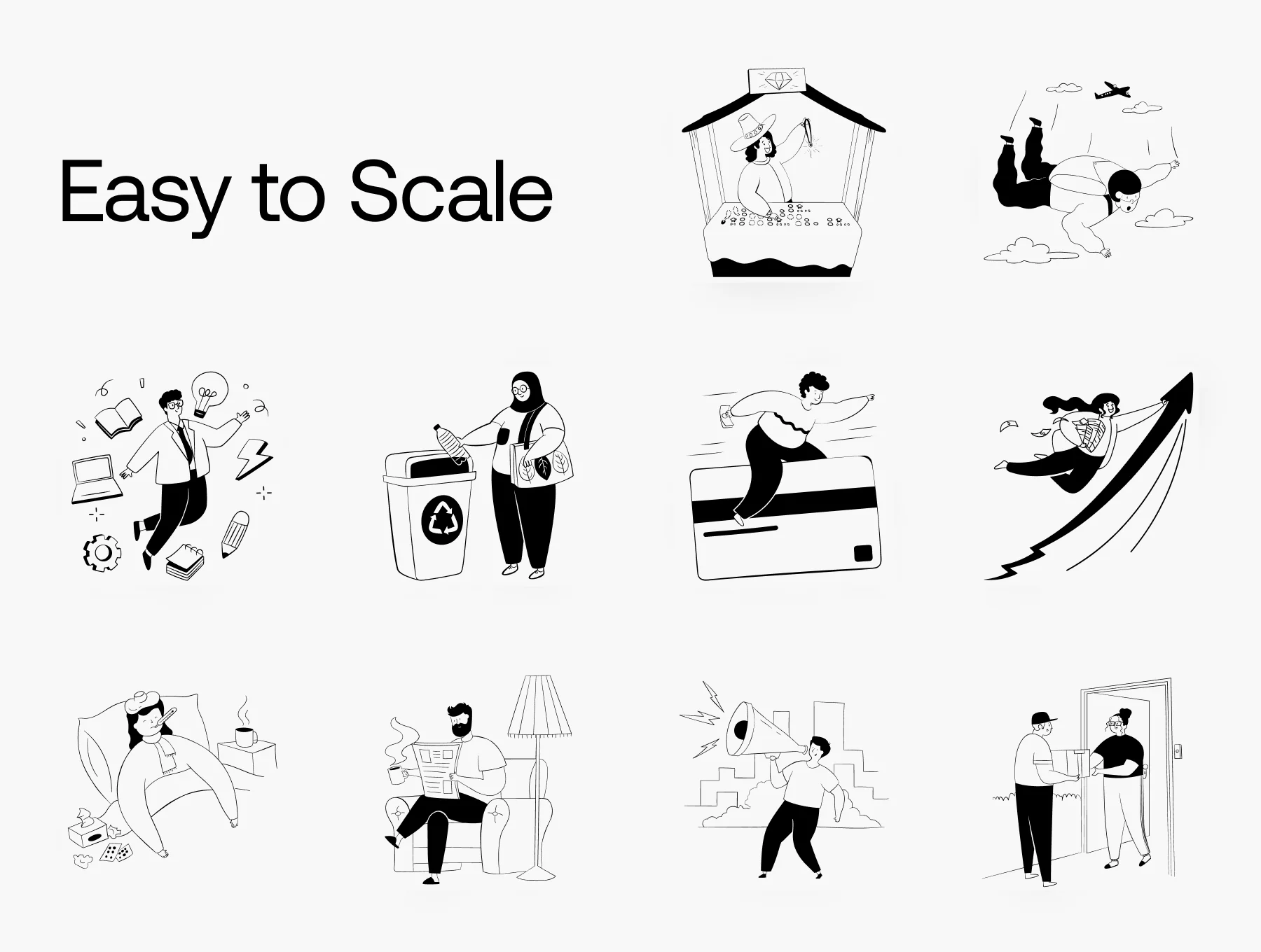 SaaS & Business Flat Line Illustration Pack (70+ Vector Illustrations) 5