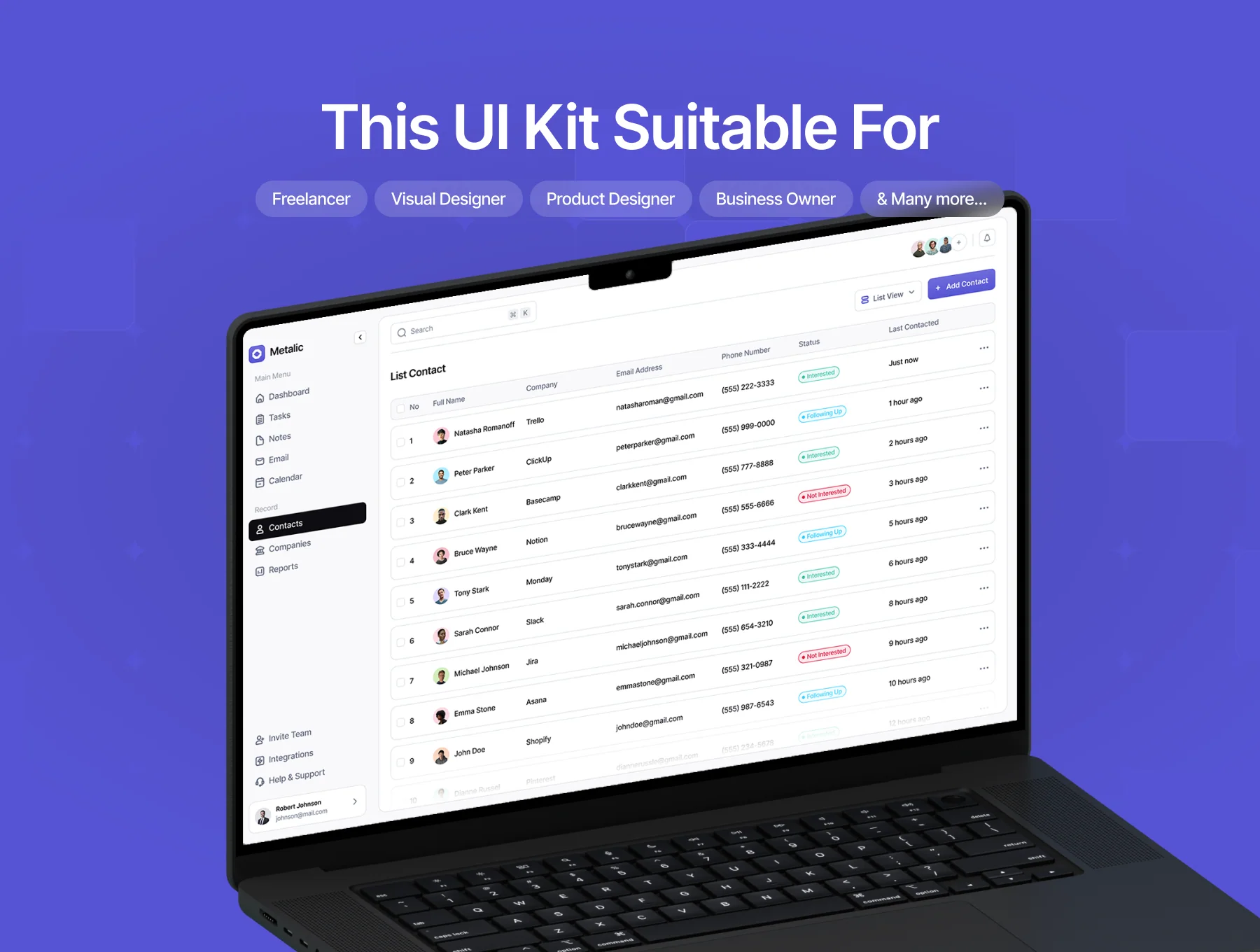 Metalic - Business CRM & Client Management Dashboard UI Kit 7
