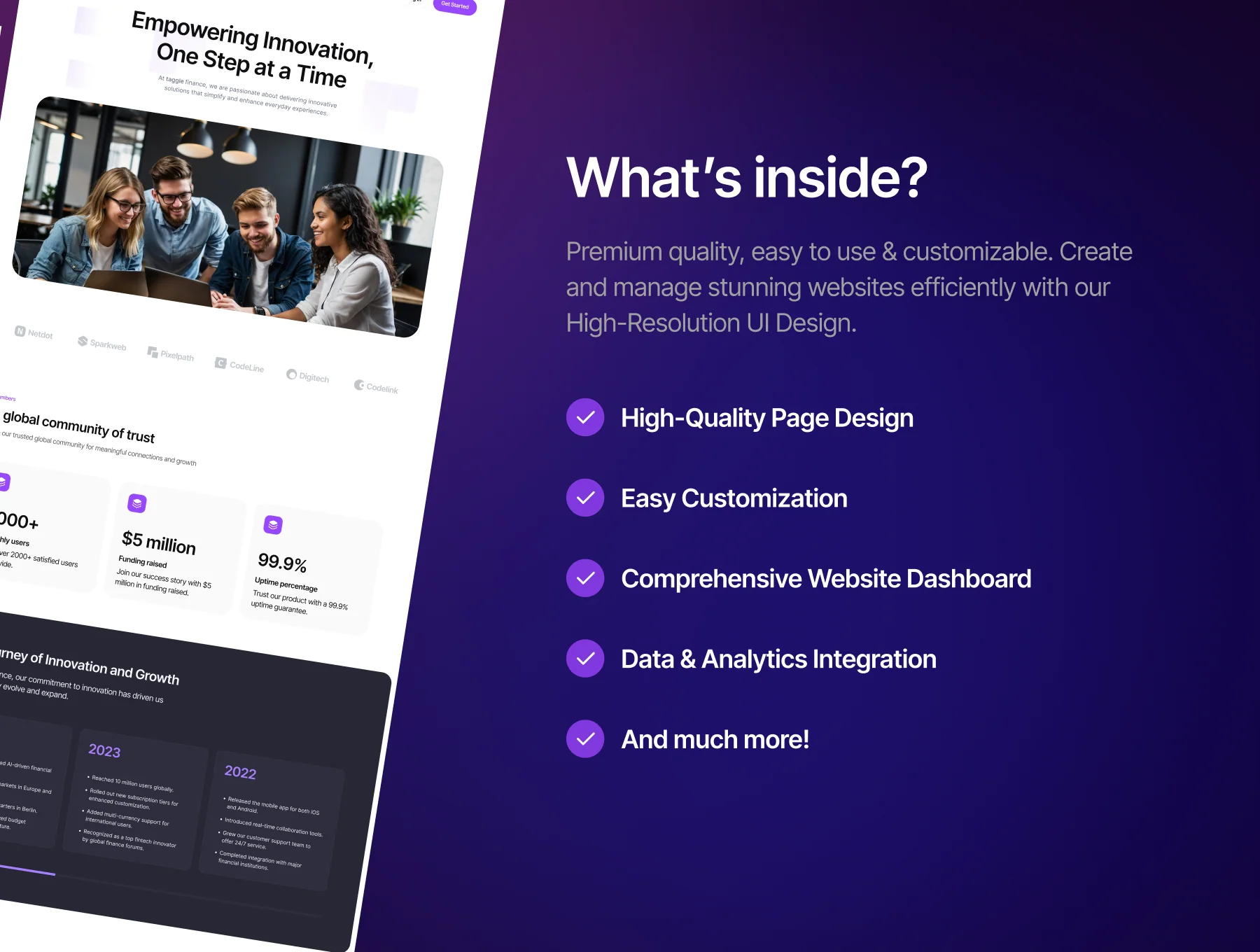 FinTech SaaS Finance Website and Landing Page Template 2