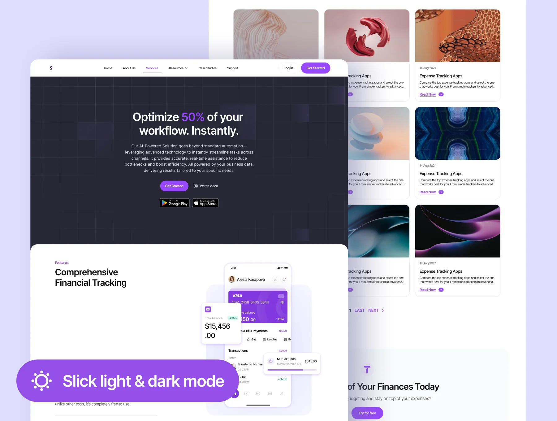 FinTech SaaS Finance Website and Landing Page Template 5