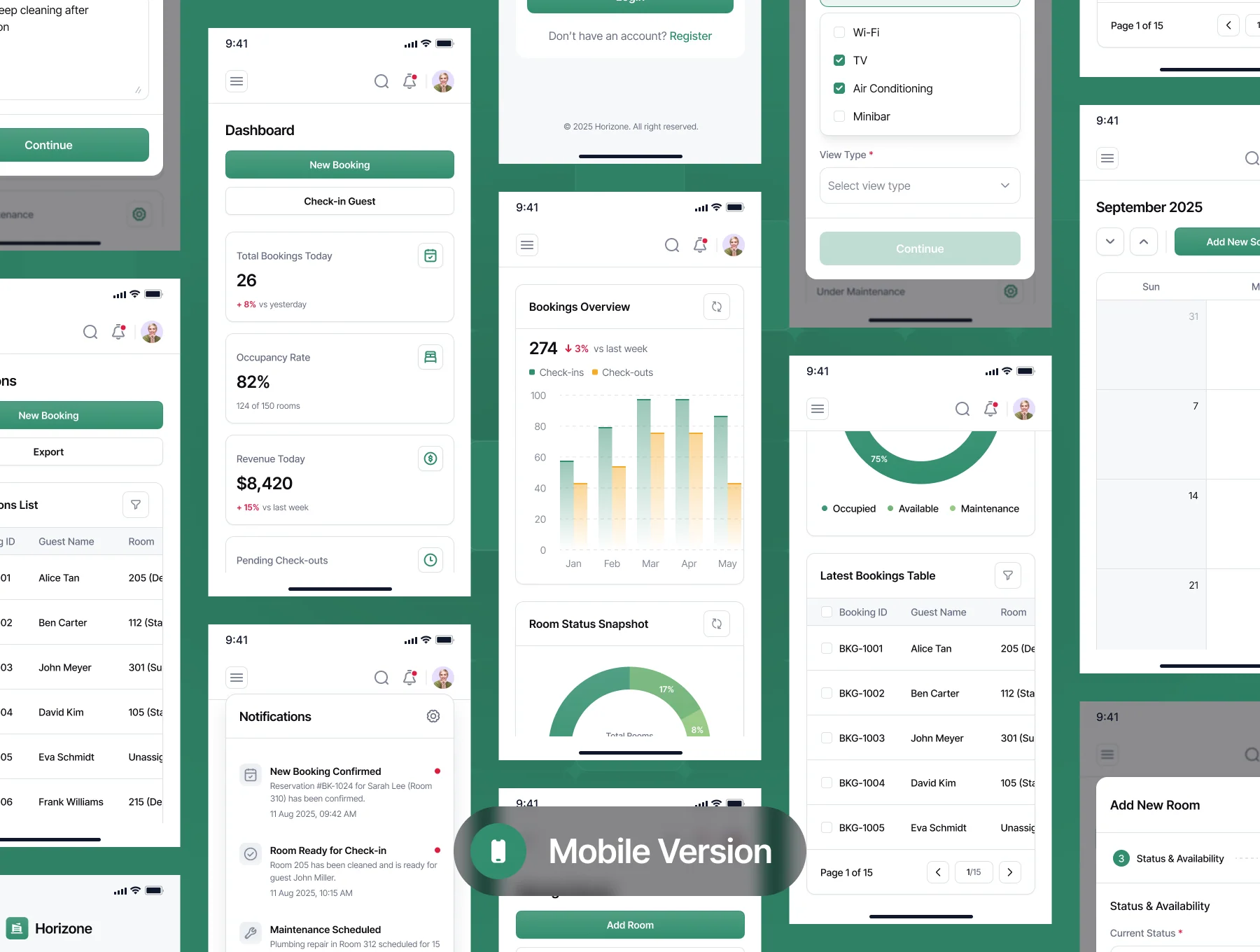 Horizone - Hotel Booking Management Dashboard UI Kit 6