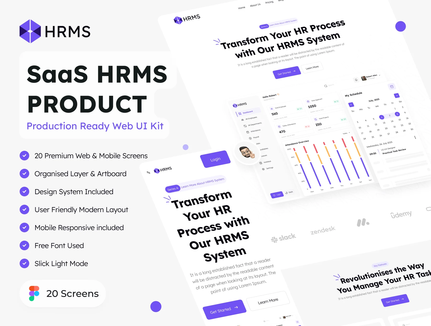 SaaS HRMS Product Website UI Kit