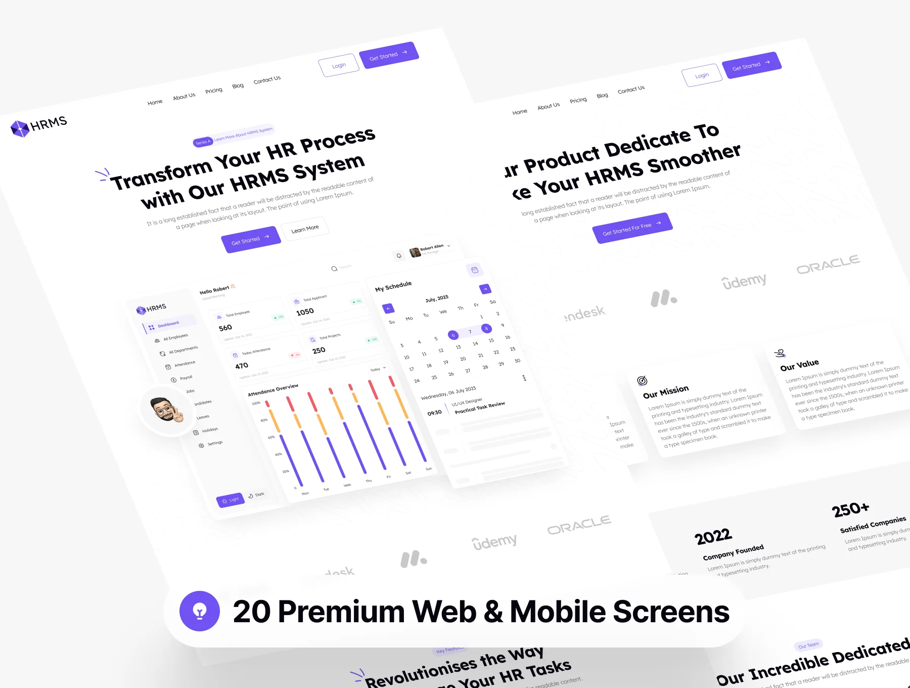 SaaS HRMS Product Website UI Kit 6