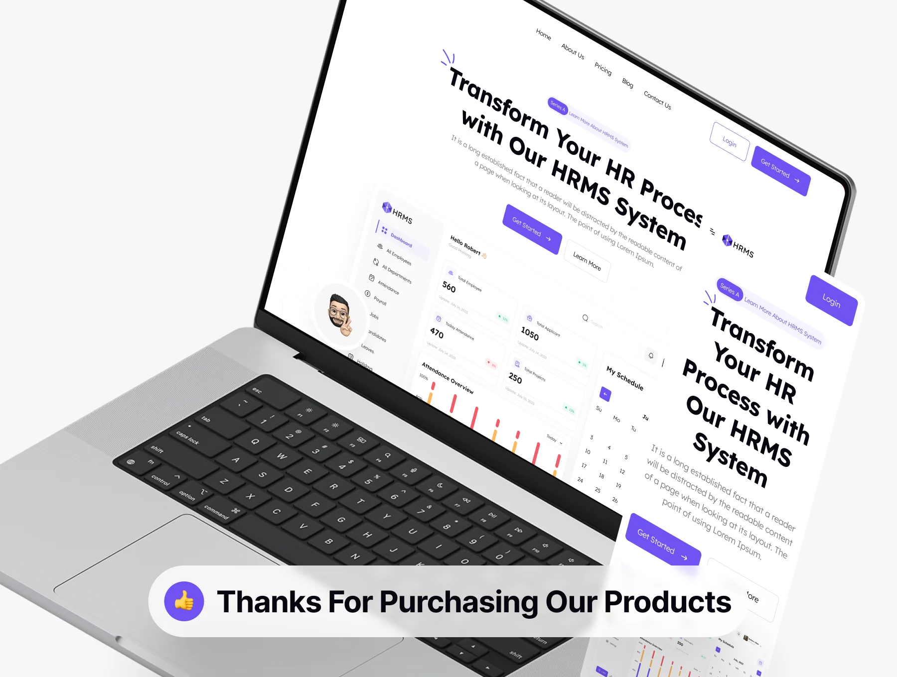 SaaS HRMS Product Website UI Kit 8