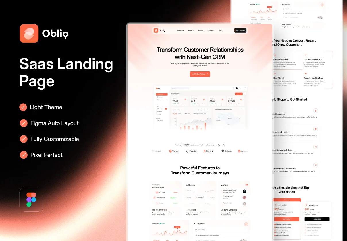 Obliq SaaS Landing Page