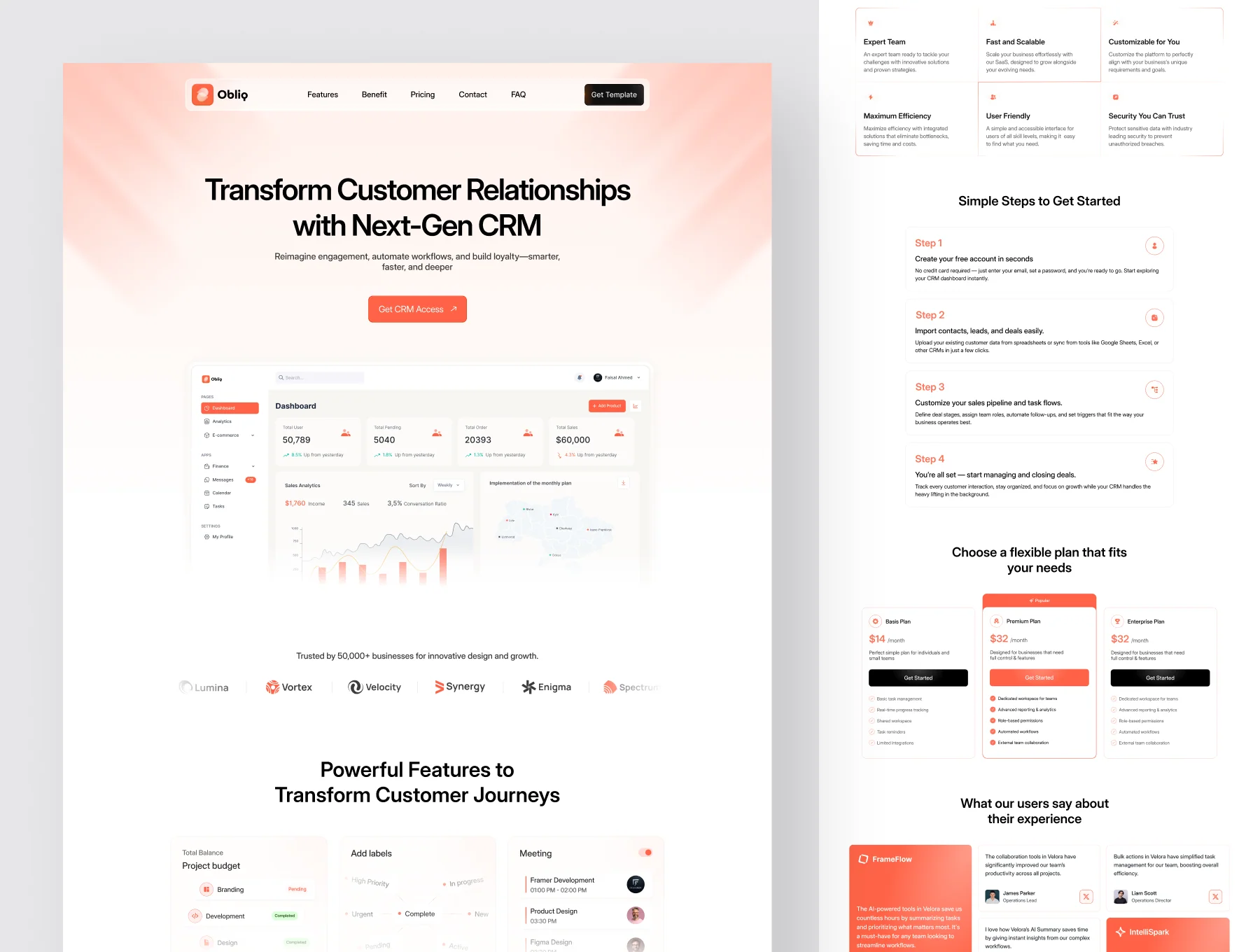Obliq SaaS Landing Page 4