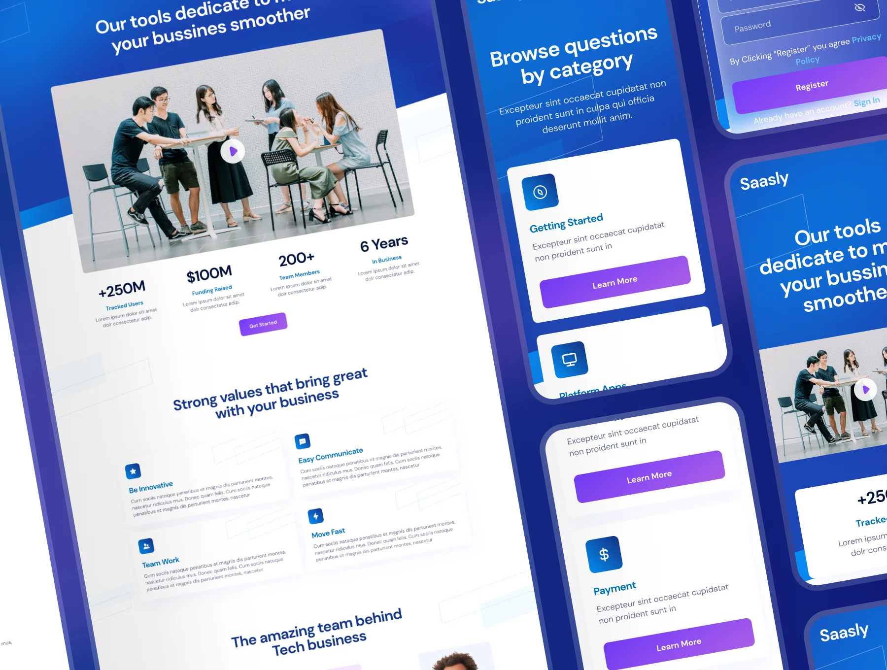 Saasly - Tech & SaaS Website and Mobile UI Kit 2