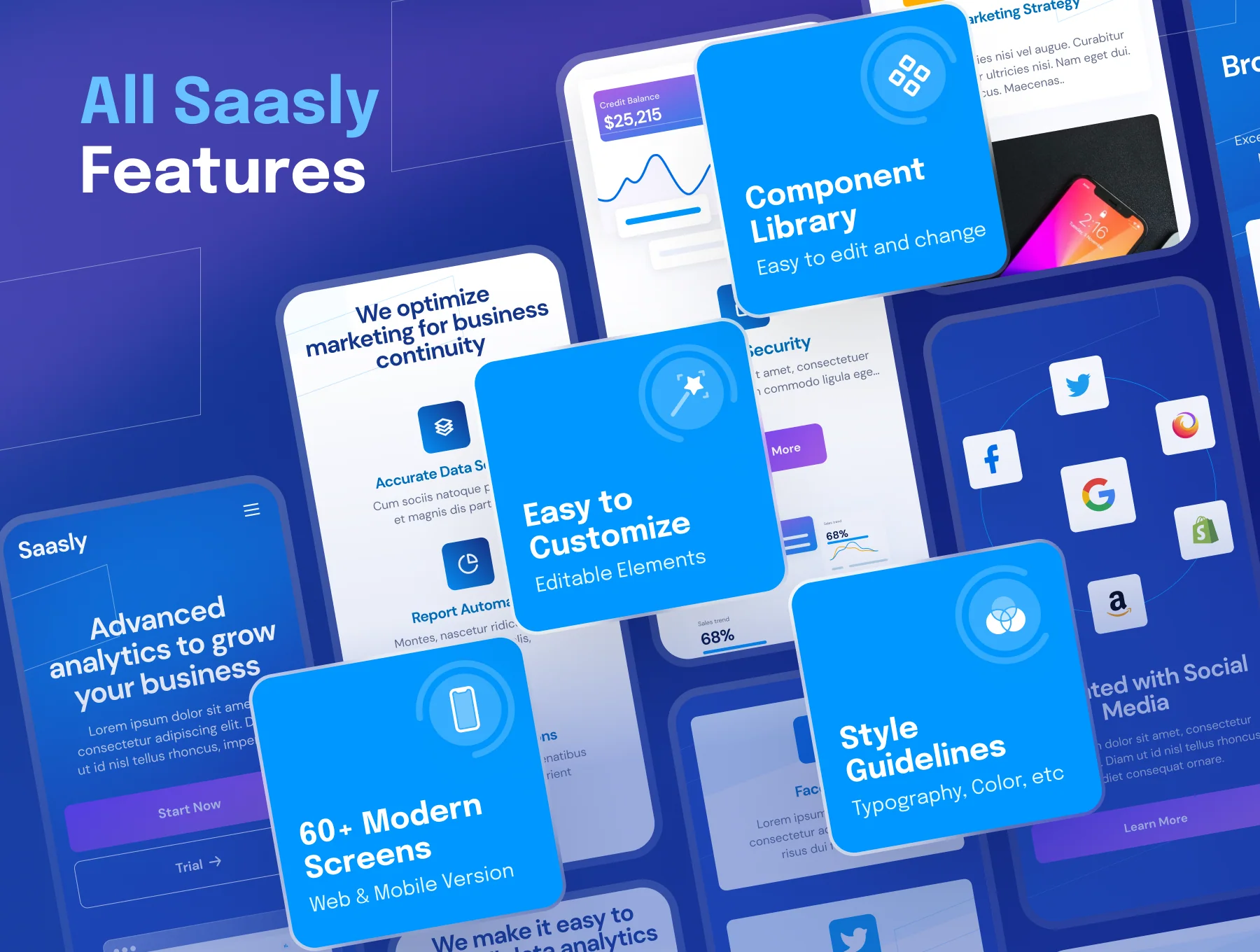 Saasly - Tech & SaaS Website and Mobile UI Kit 3